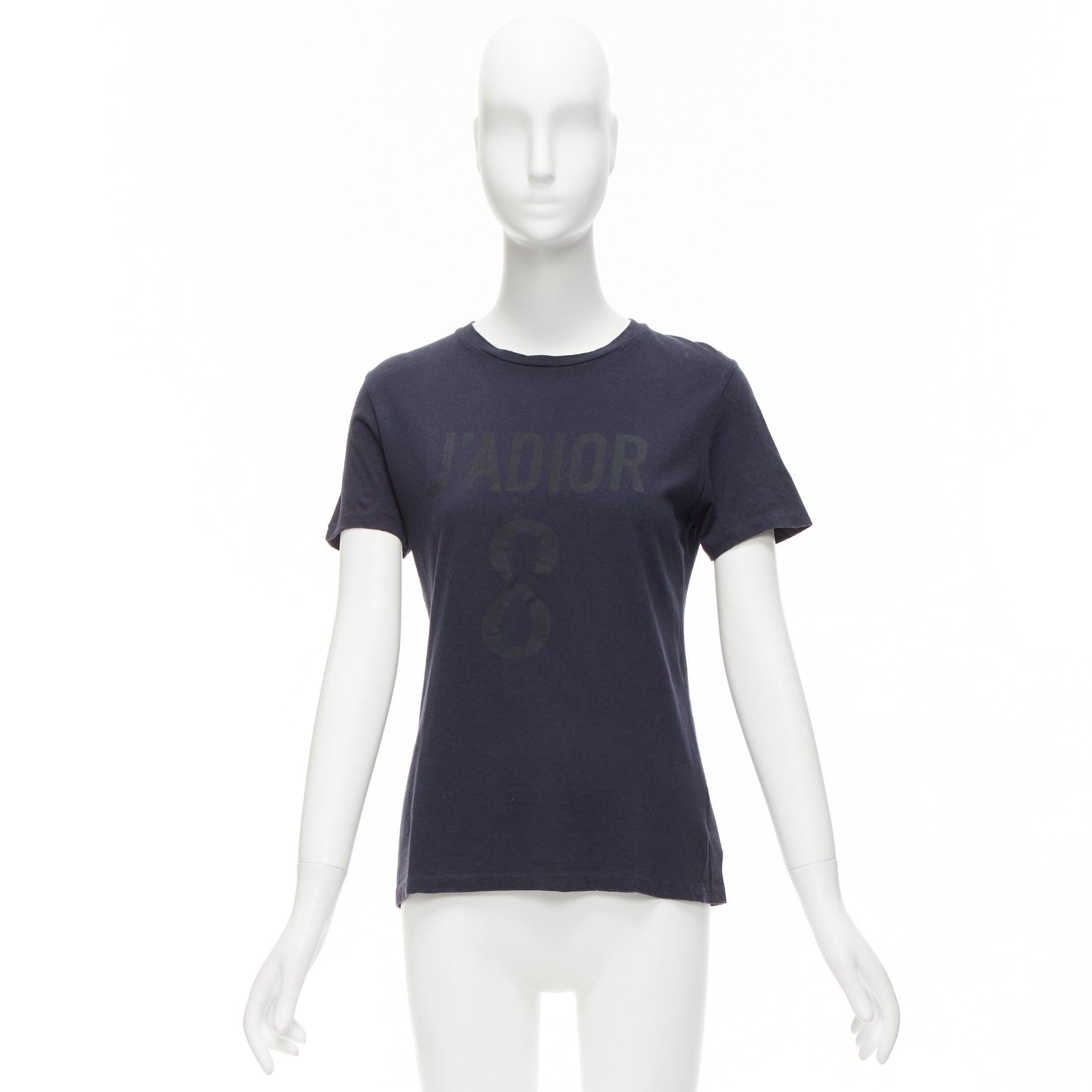 CHRISTIAN DIOR Jadior 8 washed black cotton linen screen print tshirt XS For Sale 4