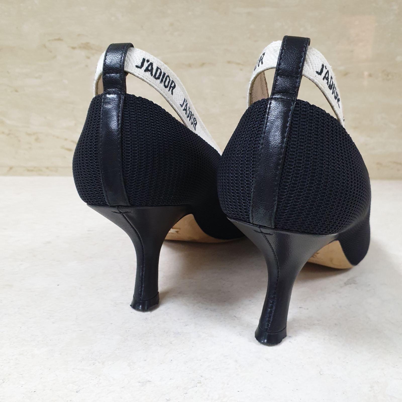 Women's Christian Dior J’ADIOR Black Textile Pumps sz.38.5 For Sale