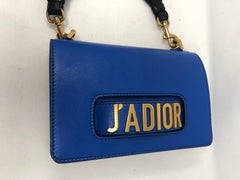 Christian Dior J'adior Blue Leather Bag with Multicolor Strap