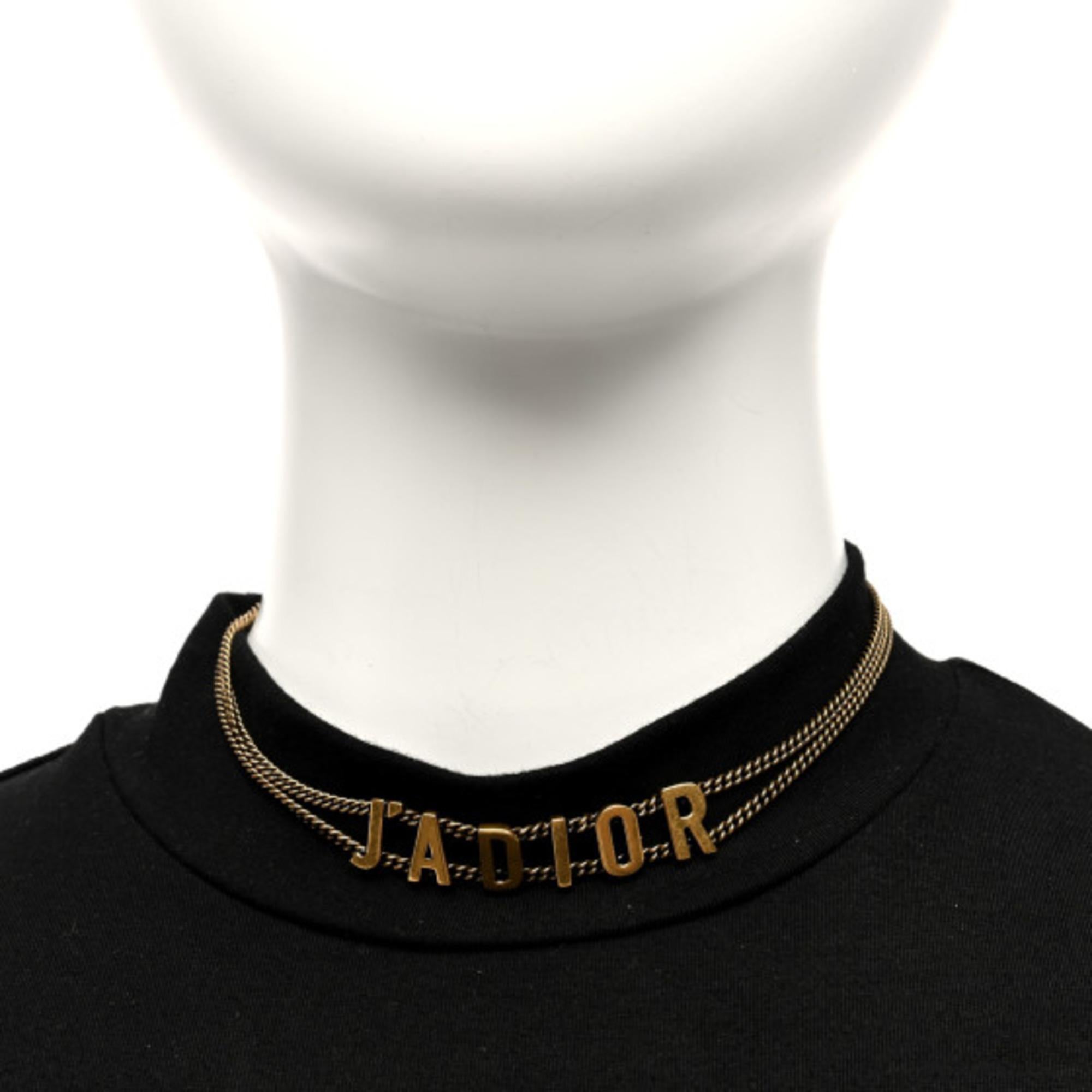 Christian Dior J'ADIOR Choker Necklace in Aged Gold In Excellent Condition For Sale In New York, NY