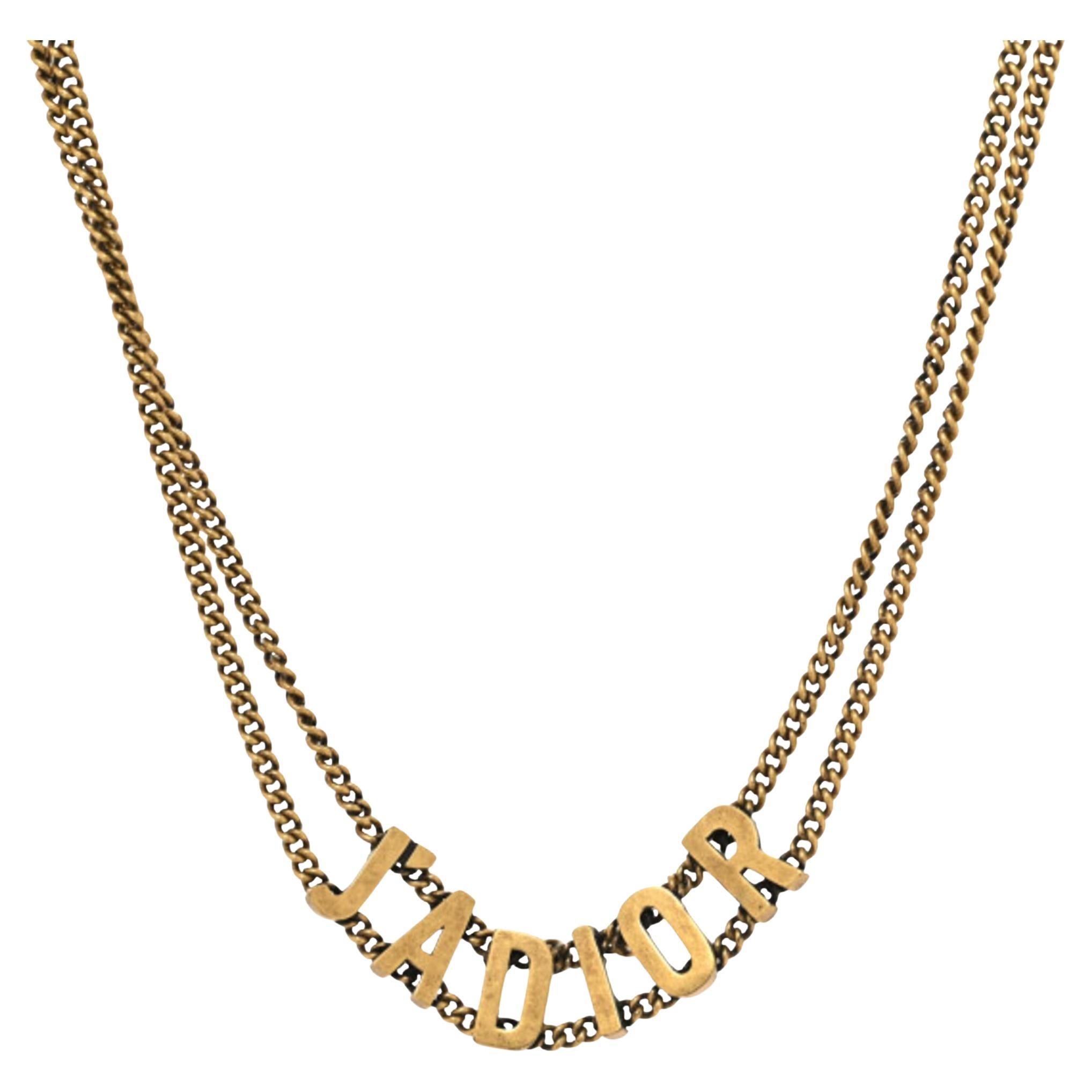 Christian Dior J'ADIOR Choker Necklace in Aged Gold For Sale