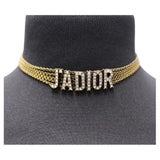 Christian Dior J'Adior Crystal Metal and Brass Chocker Necklace at 1stDibs