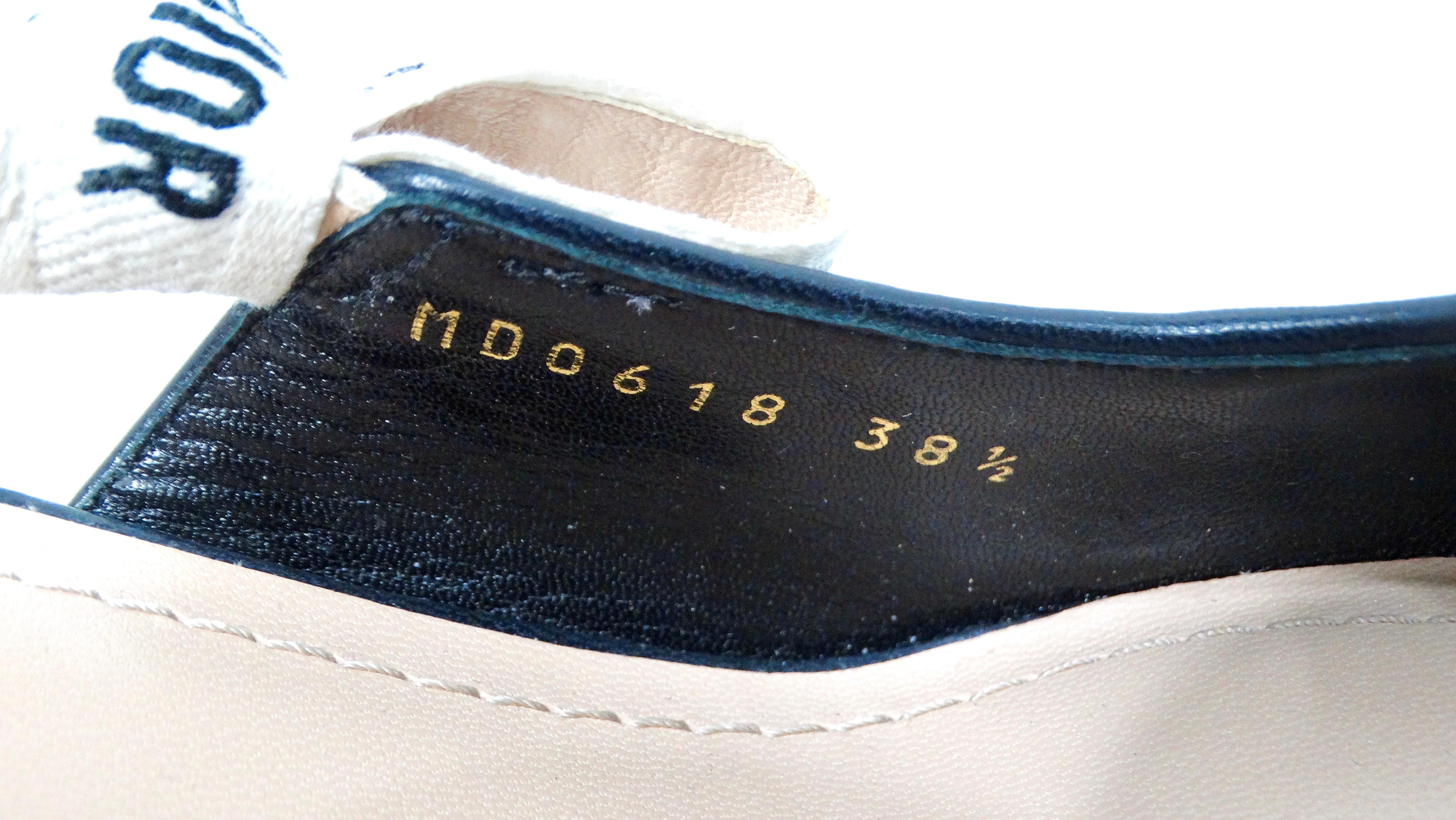 Christian Dior J'ADIOR Denim Patchwork Slingback Kitten Heels For Sale 5