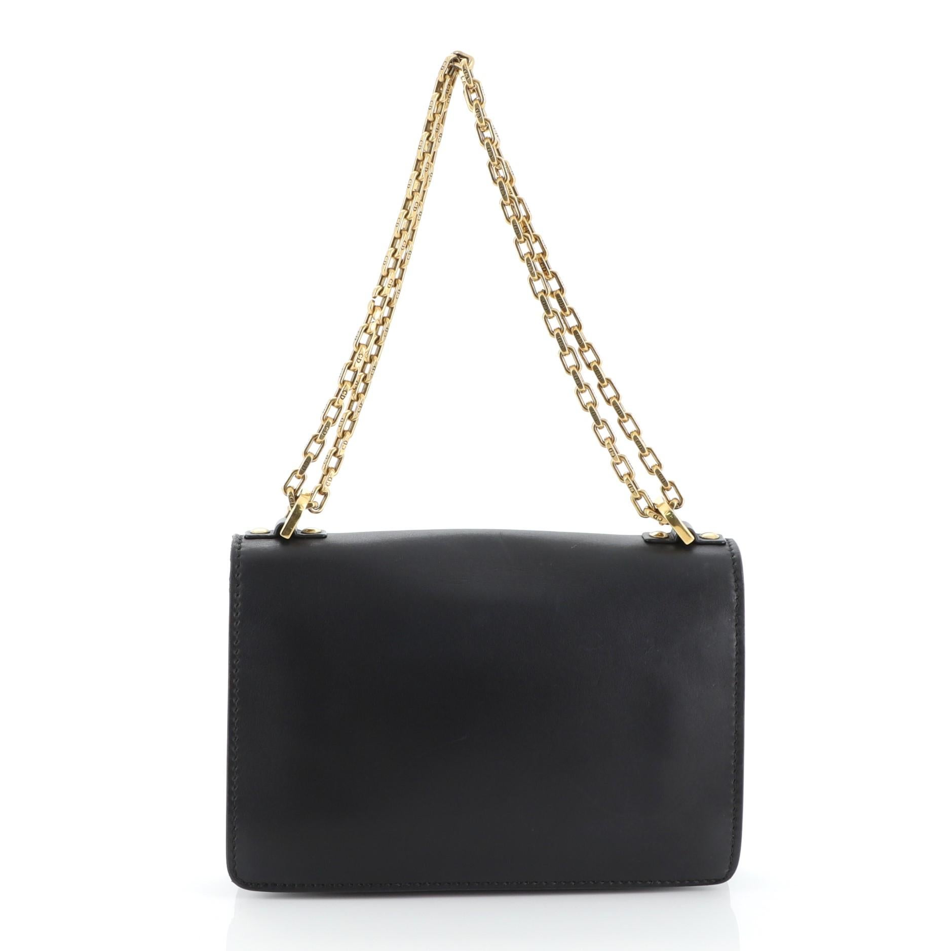Black Christian Dior J'adior Flap Bag Calfskin Medium 