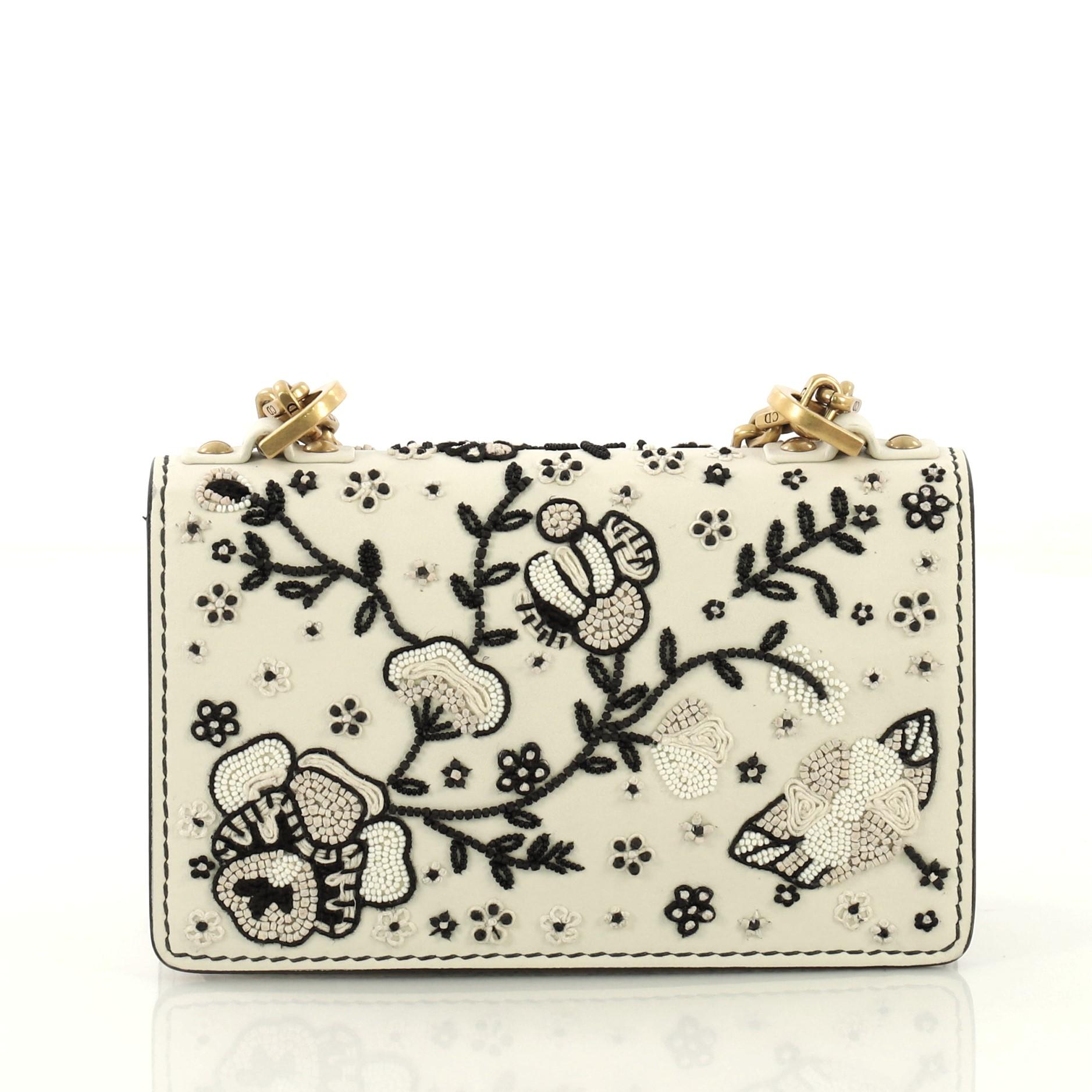 Christian Dior J'adior Flap Bag Embellished Leather Mini In Good Condition In NY, NY