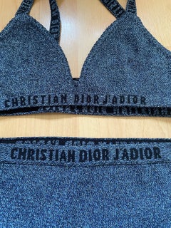 Christian Dior J’Adior Logo Knit Two-Piece Set – Bra Top & High Waist Shorts