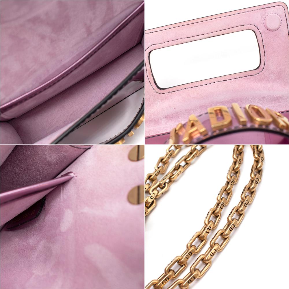 Christian Dior J'Adior Metallic Pink Mirror Calfskin Flap Bag For Sale 1
