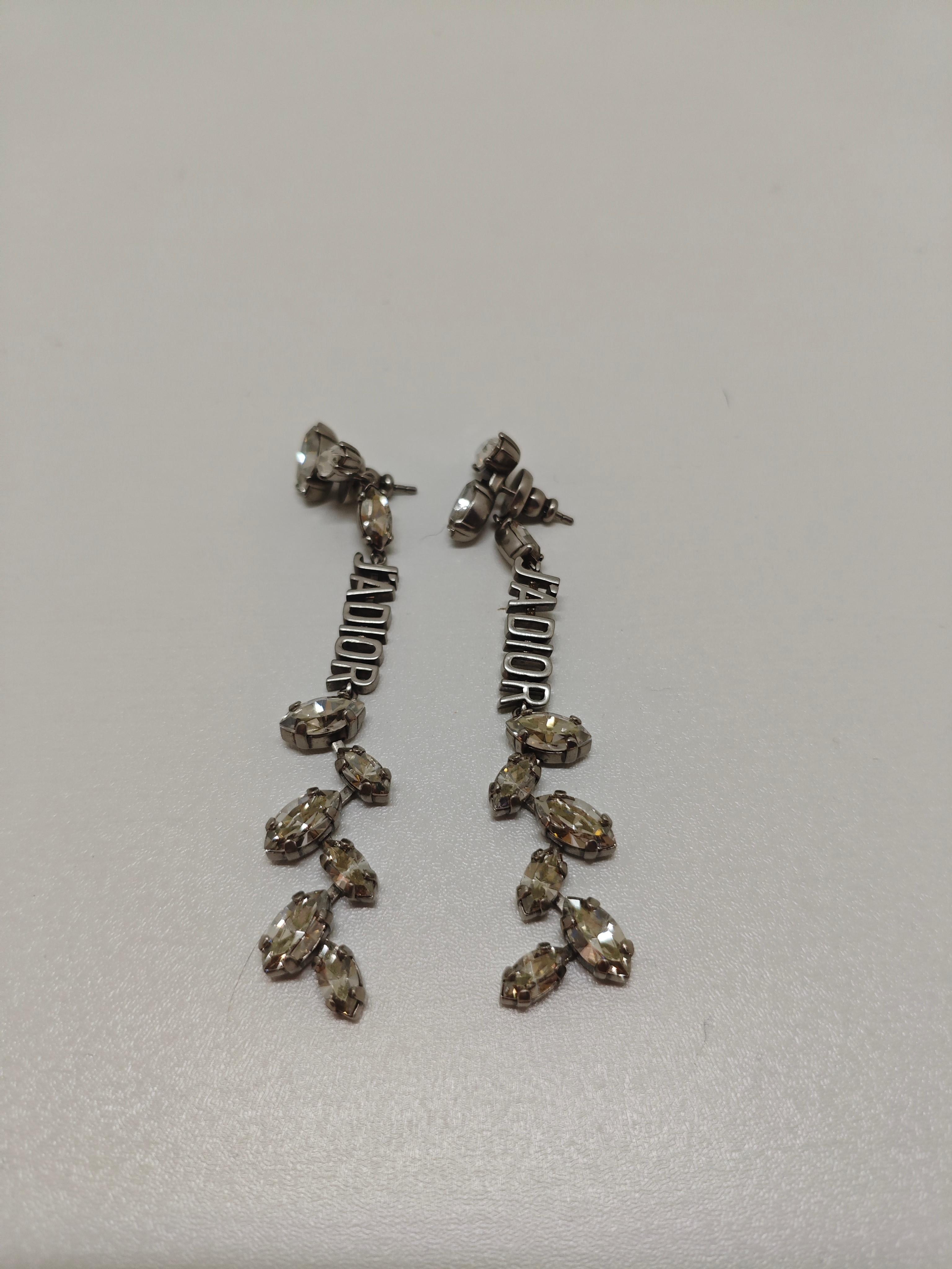 Orecchini Christian Dior Jadior con strass a goccia in vendita 1