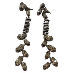 Christian Dior Jadior Pendientes con gota de diamantes de imitación