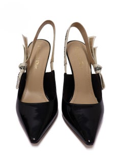 Christian Dior J'adior Slingback Pump in Black Patent Leather Size EU 39.5