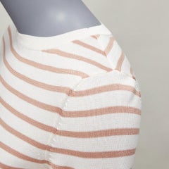 CHRISTIAN DIOR Jadior St Tropez jersey corto a rayas beige crema FR34 XS