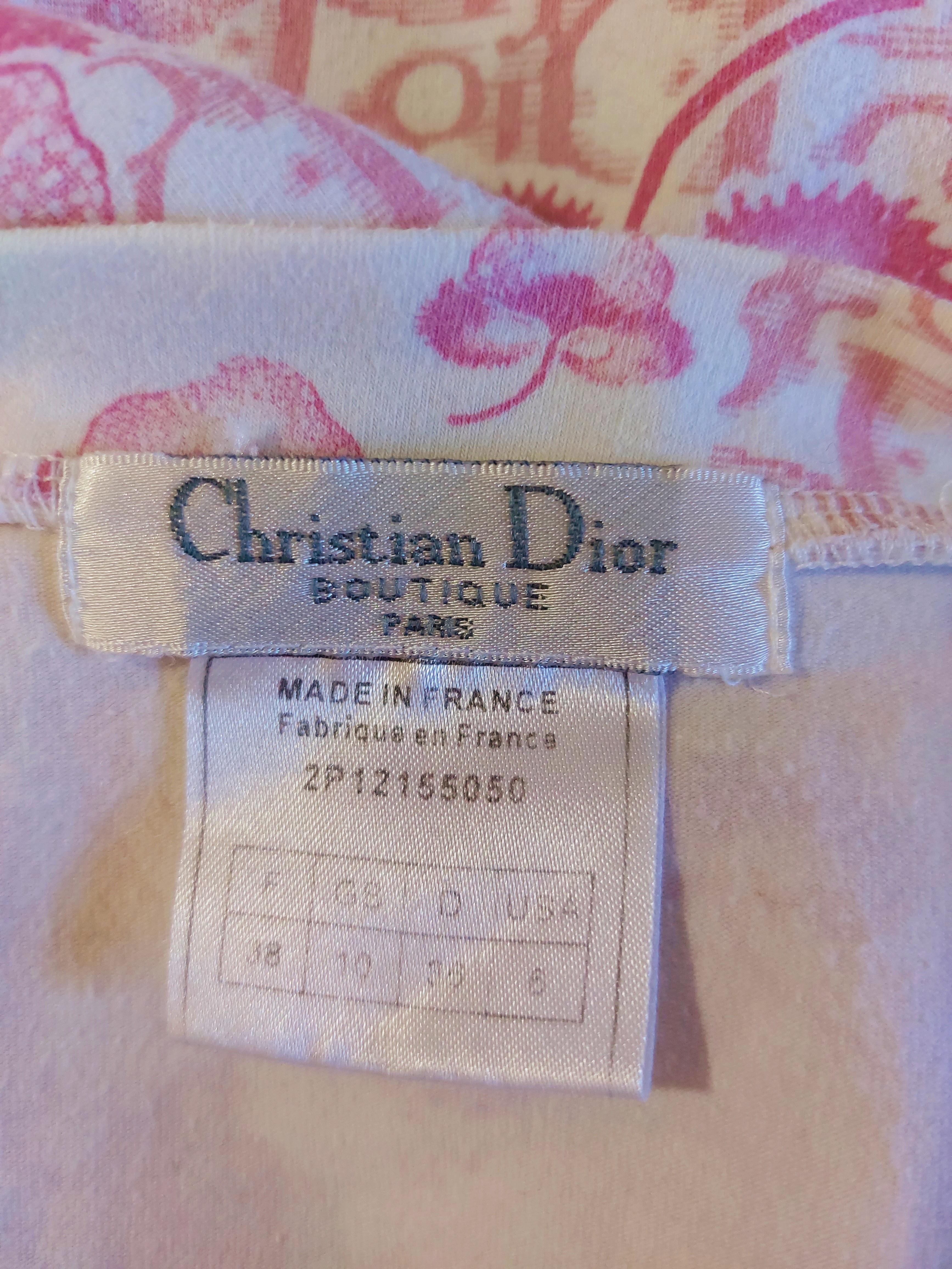 Christian Dior J’adore Cherry Blossom Monogram Floral Logo Pink Top Shirt 6
