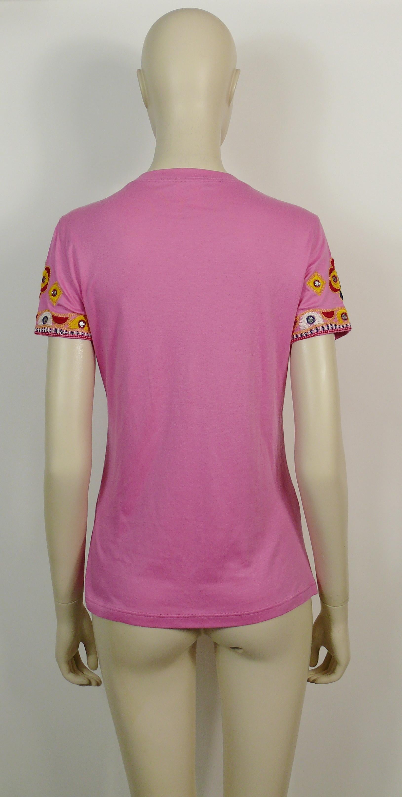 Christian Dior J'adore Dior Embroidered T-Shirt US Size 6 In Good Condition In Nice, FR