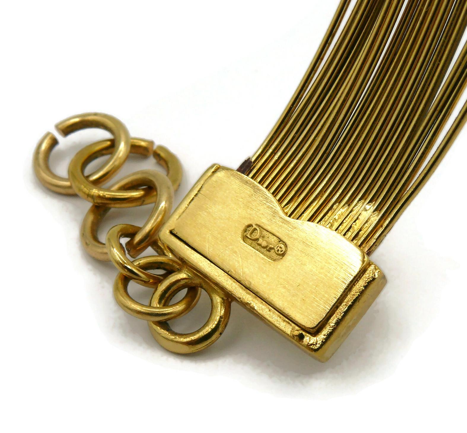 CHRISTIAN DIOR J'Adore Gold Tone Wire Choker Necklace Small Model 4