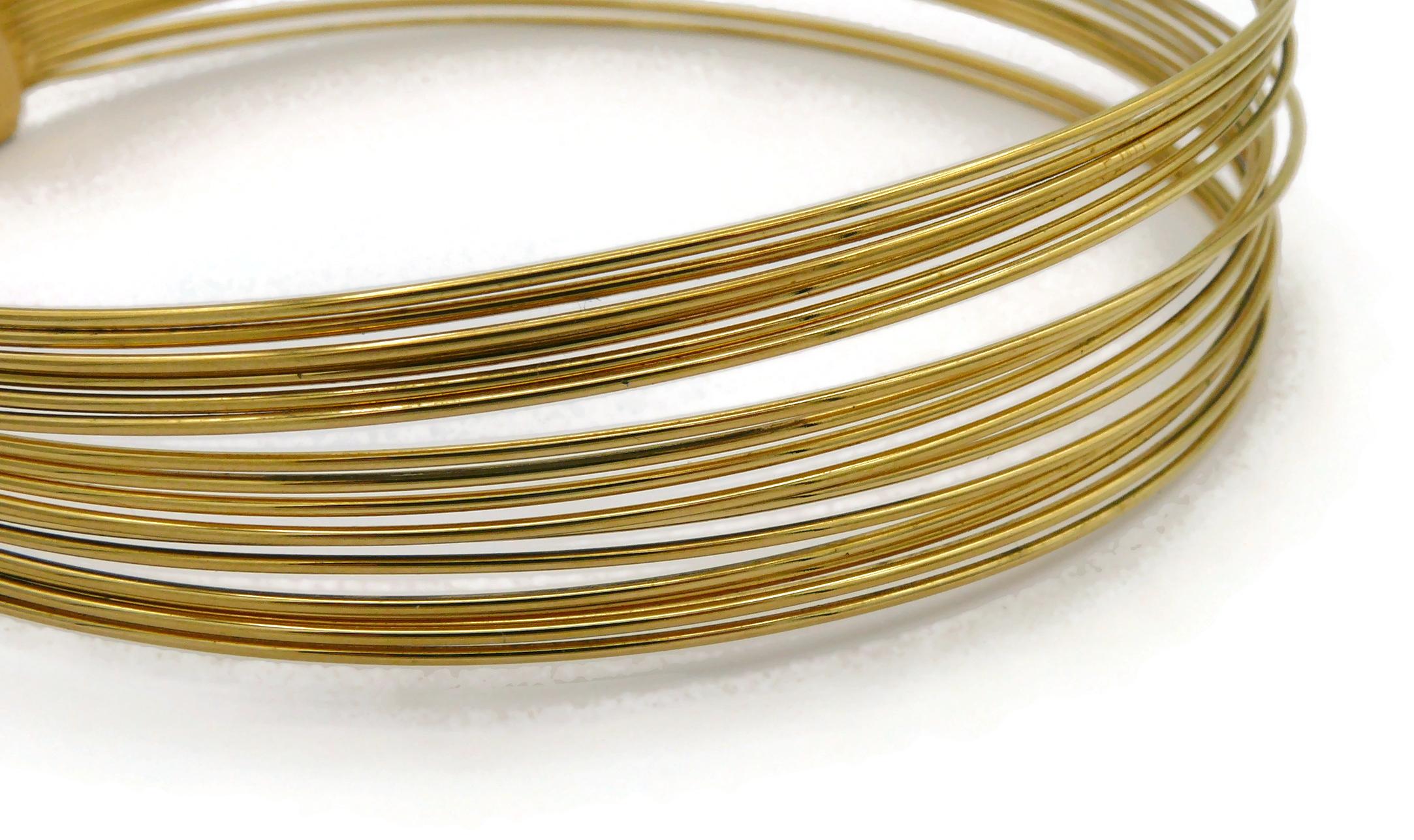 CHRISTIAN DIOR J'Adore Gold Tone Wire Choker Necklace Small Model 6