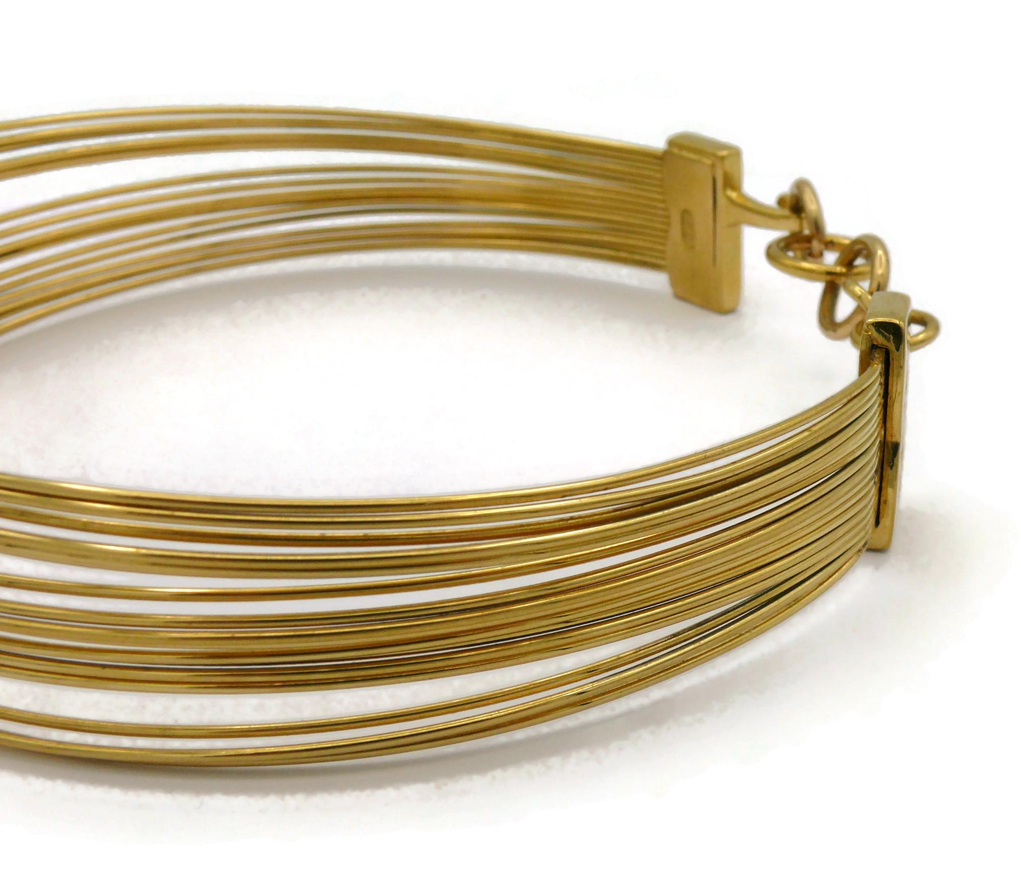 CHRISTIAN DIOR J'Adore Gold Tone Wire Choker Necklace Small Model 7