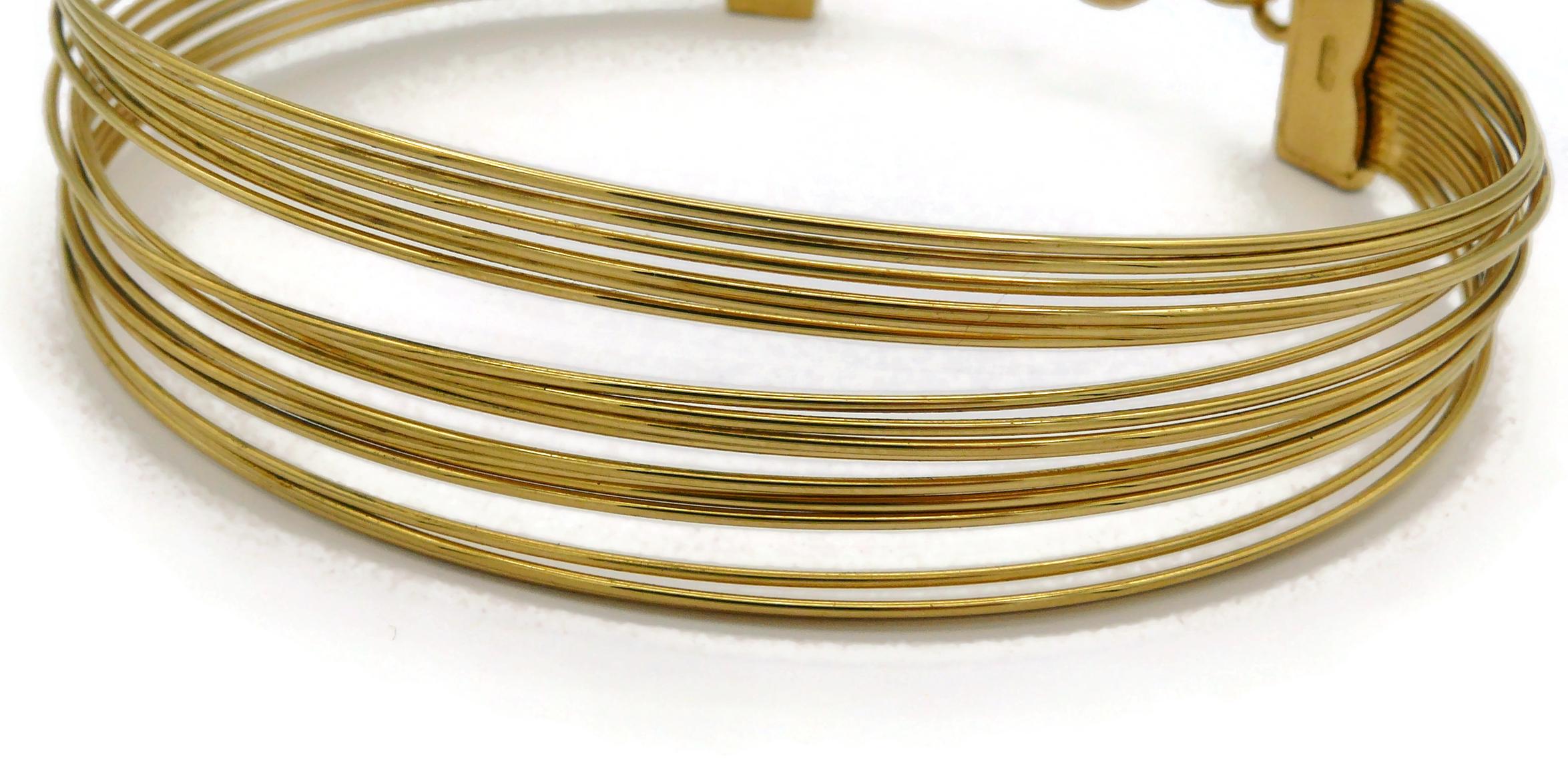 CHRISTIAN DIOR J'Adore Gold Tone Wire Choker Necklace Small Model 8