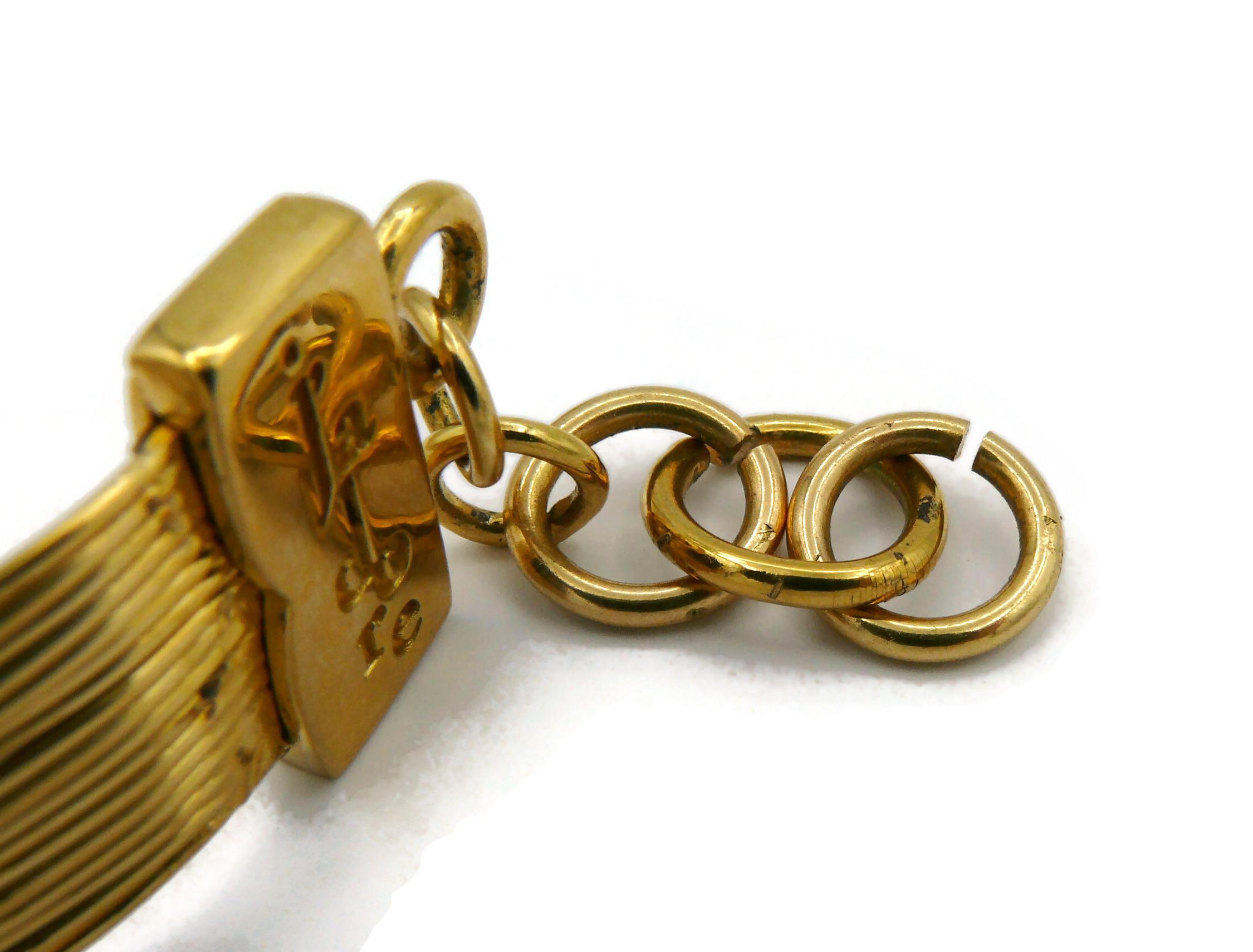 CHRISTIAN DIOR J'Adore Gold Tone Wire Choker Necklace Small Model 9