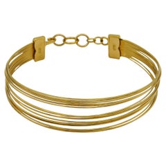 CHRISTIAN DIOR J'Adore Gold Tone Wire Choker Necklace Small Model