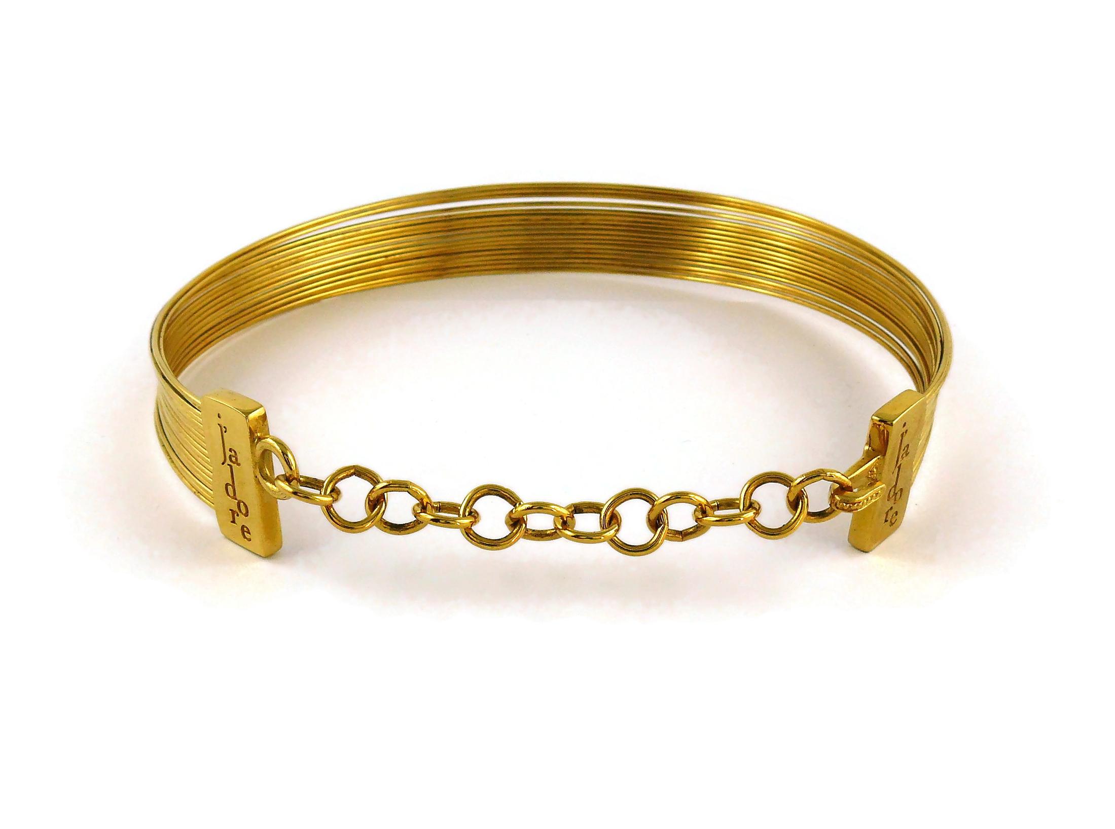 Christian Dior J'Adore - Collier ras du cou en fil d'acier doré 5