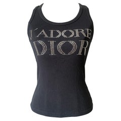 CHRISTIAN DIOR J’adore Dior top I love Dior vintage strass