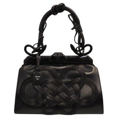 Christian Dior Japanese Black Leather Samourai 1947 Knot Bag