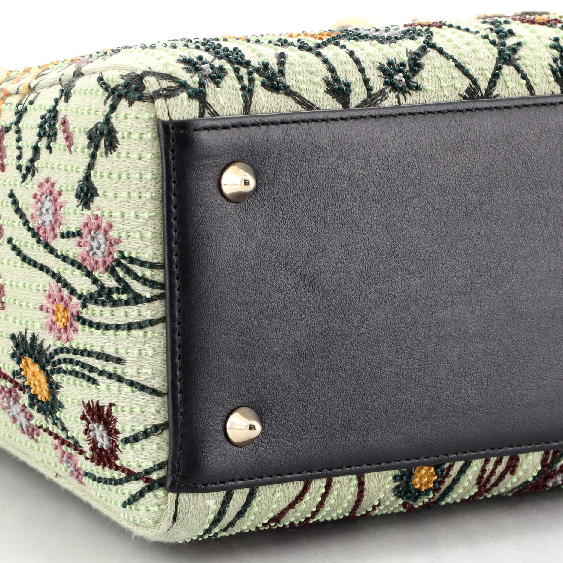 Christian Dior Jardin Au Crepuscule Lady Dior Bag Embroidered and Beaded Leather In Good Condition In NY, NY