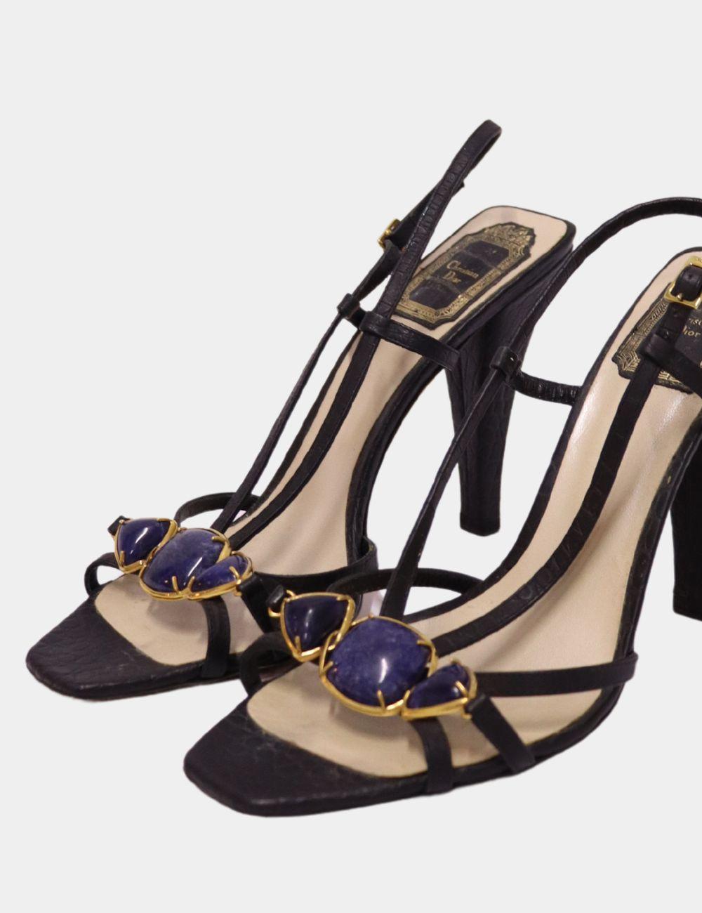 Christian Dior Jeweled 'Piedra' Sandals Size EU 38 In Good Condition In Amman, JO