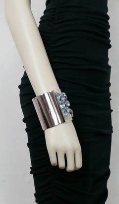 Christian Dior Jewelled Powder Pink Metal and Clear Prespex Cuff Bracelet, 2013