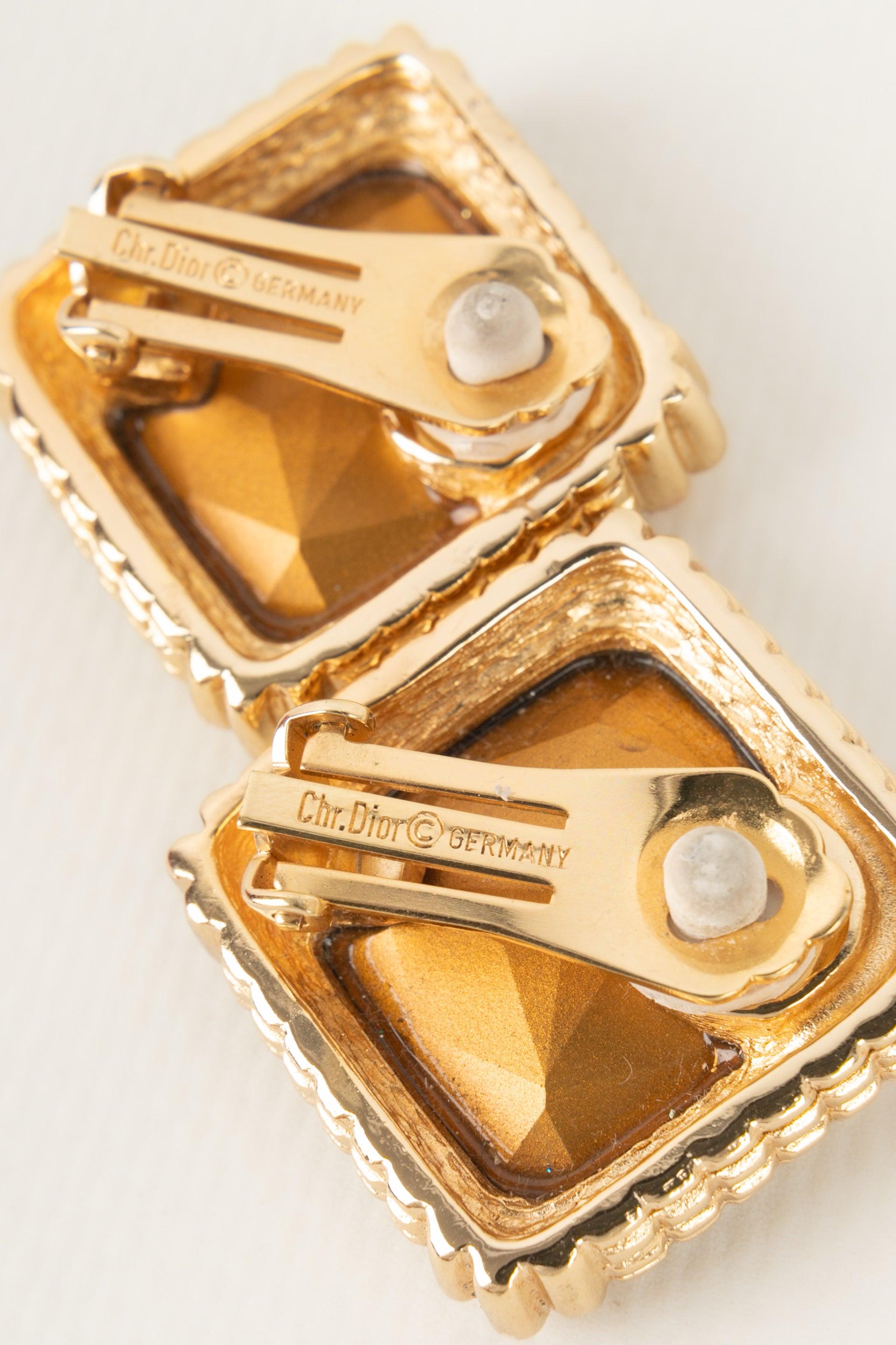 Christian Dior Jewelry Zusammengesetzt aus goldener Metallhalskette und Ohrclips im Angebot 6