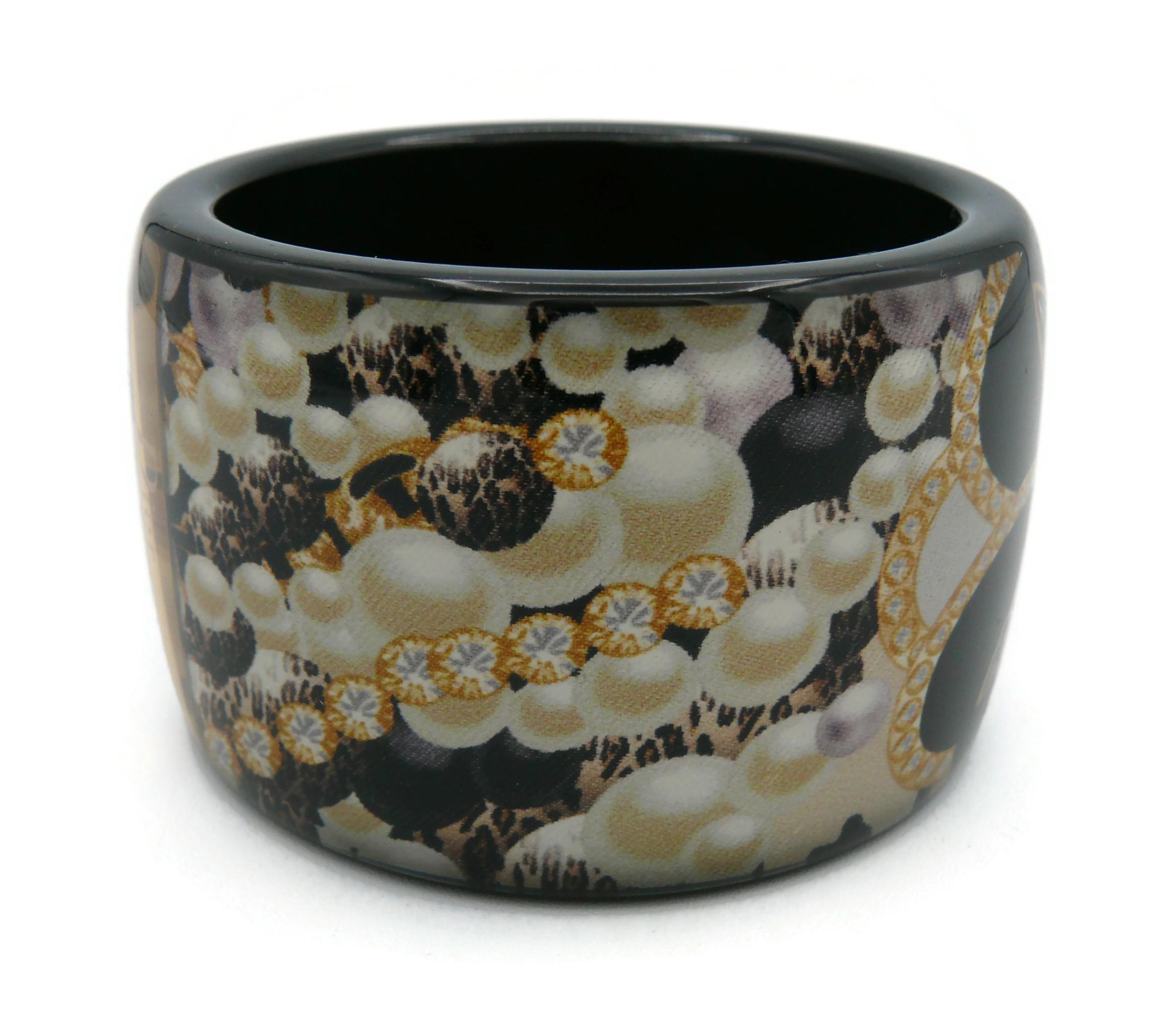 CHRISTIAN DIOR Jewelry Print Resin Cuff Bracelet For Sale 3