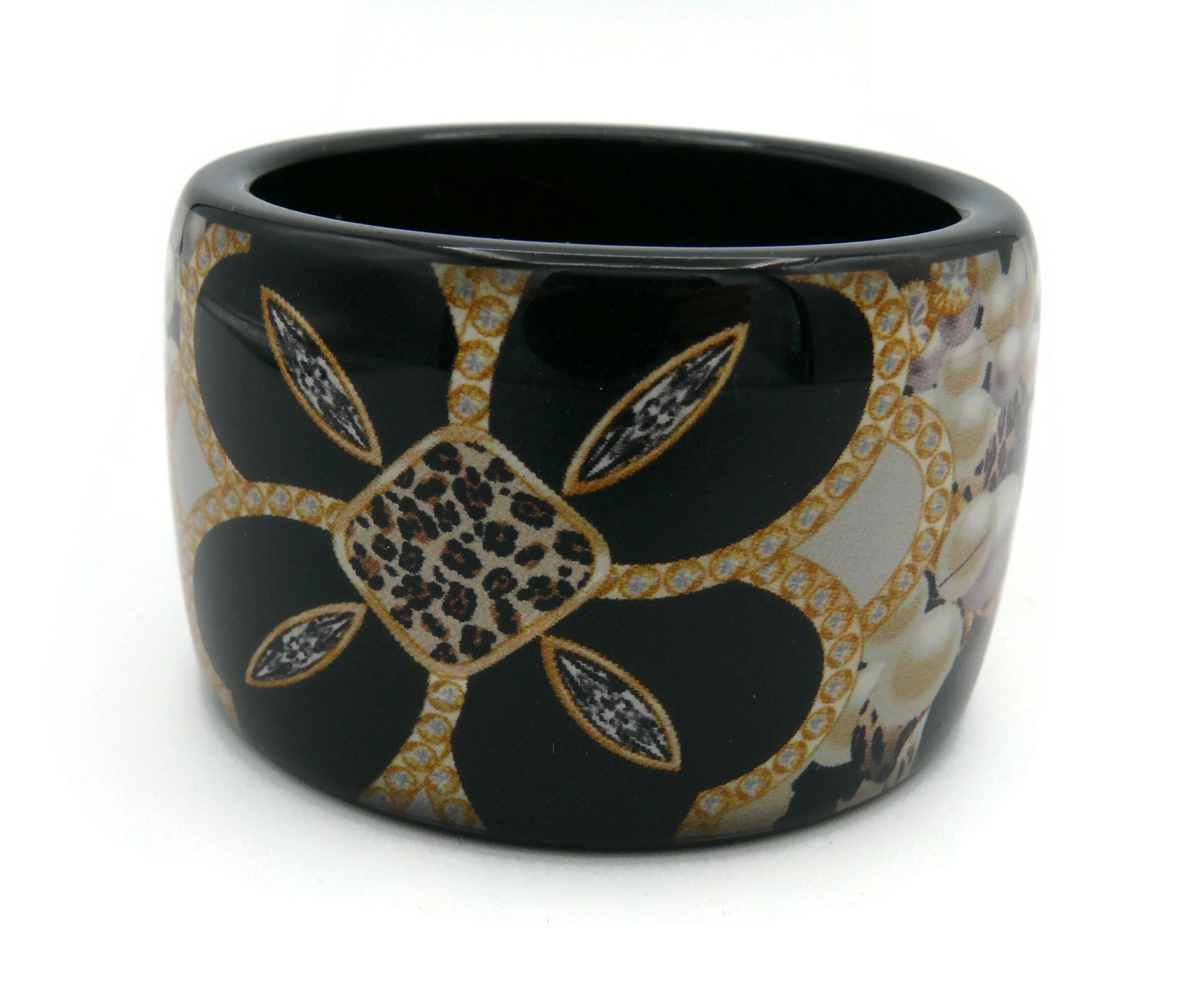 CHRISTIAN DIOR Jewelry Print Resin Cuff Bracelet For Sale 4