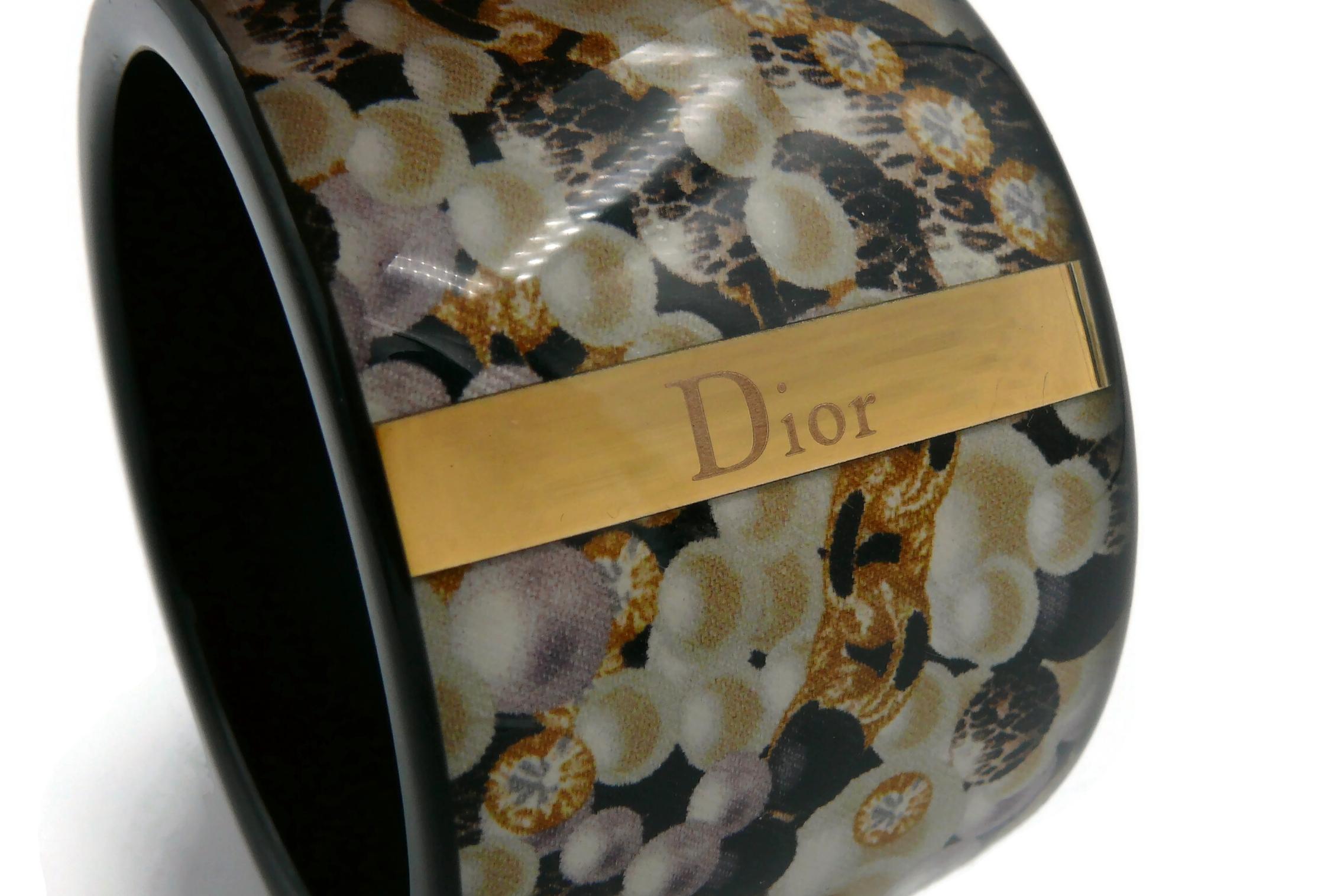 CHRISTIAN DIOR Jewelry Print Resin Cuff Bracelet For Sale 5