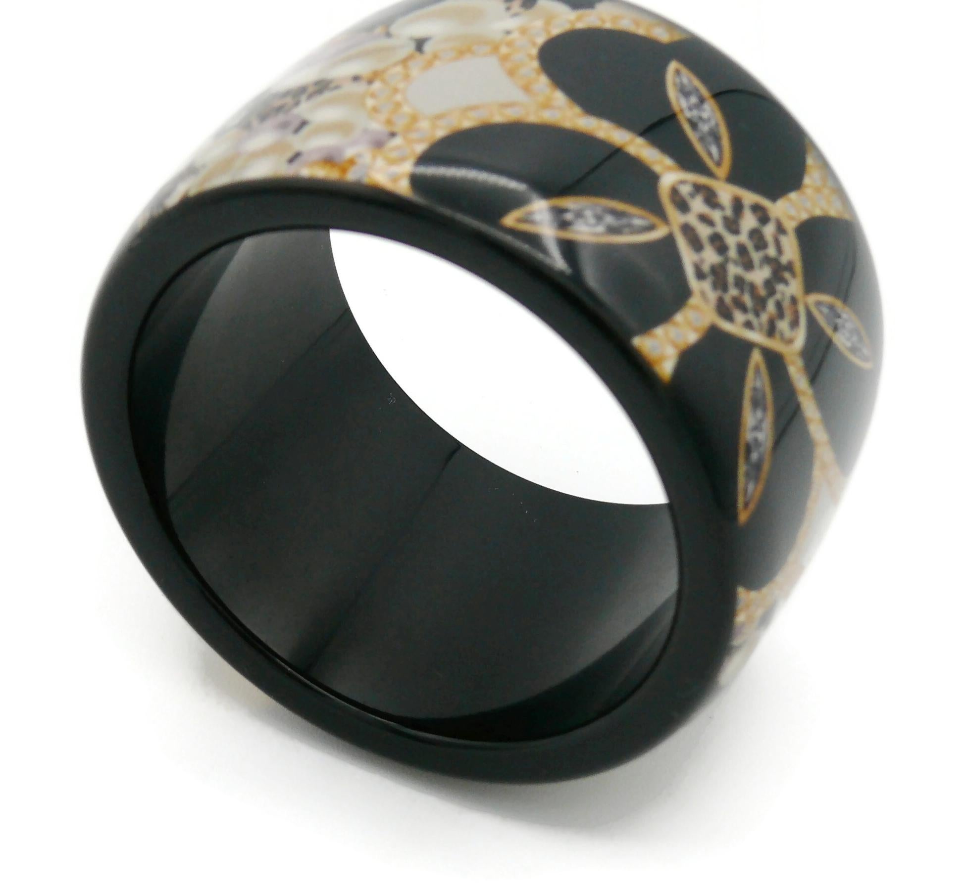 CHRISTIAN DIOR Jewelry Print Resin Cuff Bracelet For Sale 6