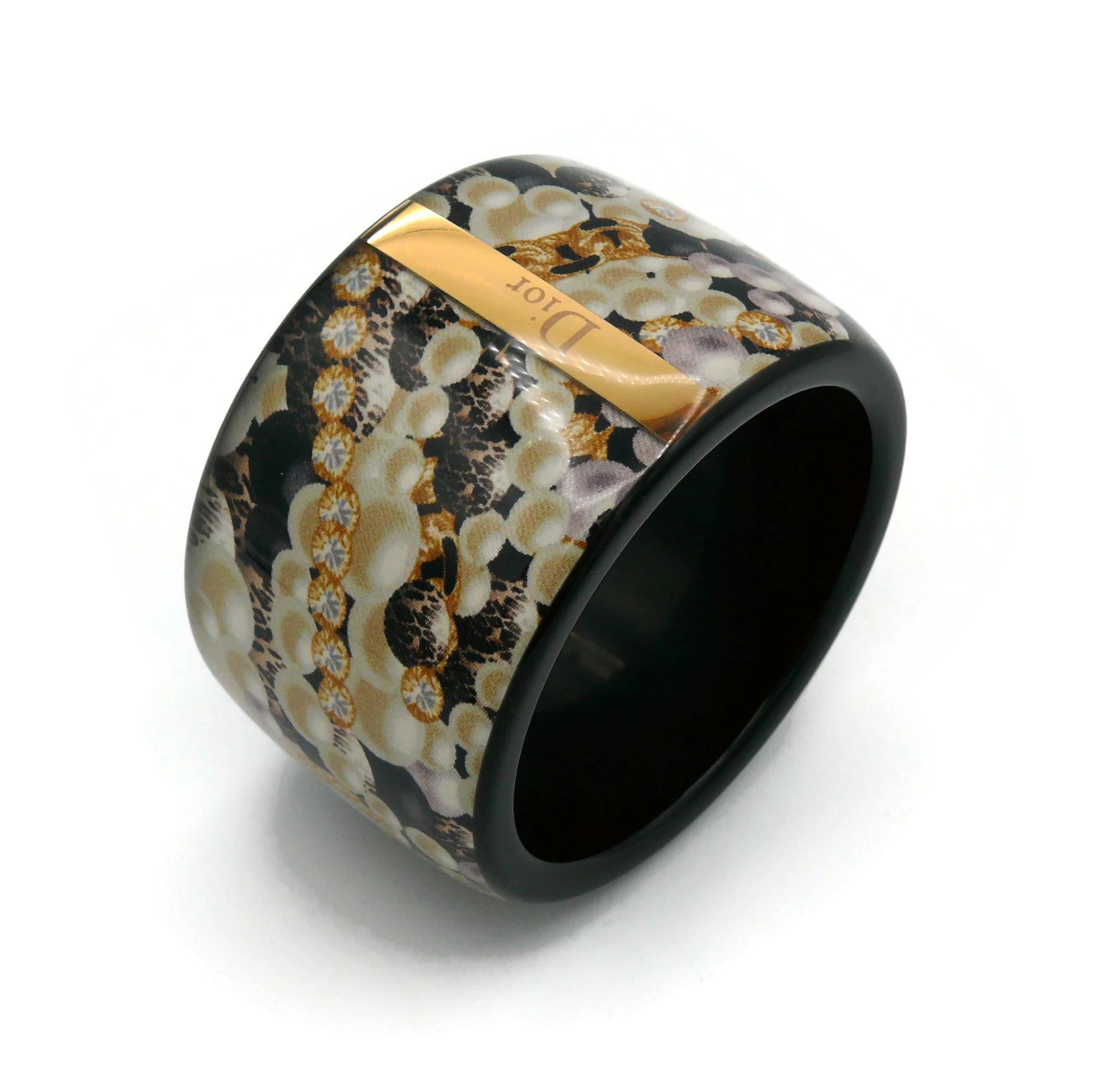 CHRISTIAN DIOR Jewelry Print Resin Cuff Bracelet For Sale 1