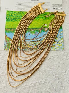 Christian Dior John Galliano 1990s Masai Multi Strands Snake Dots Long Necklace