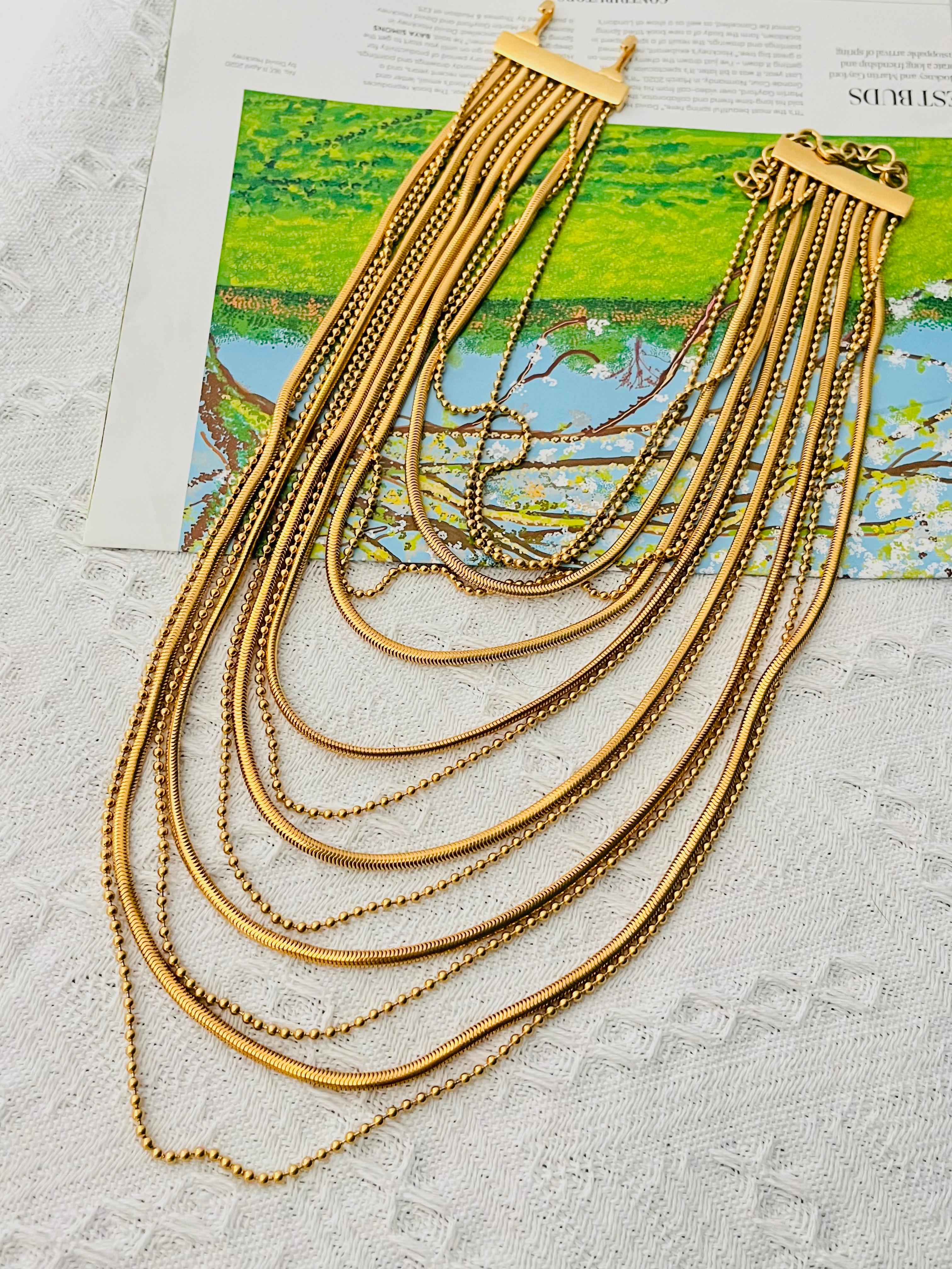 Art Déco John Galliano for Christian Dior 1990s Masai Collana lunga a più fili di serpente Dot Dot in vendita