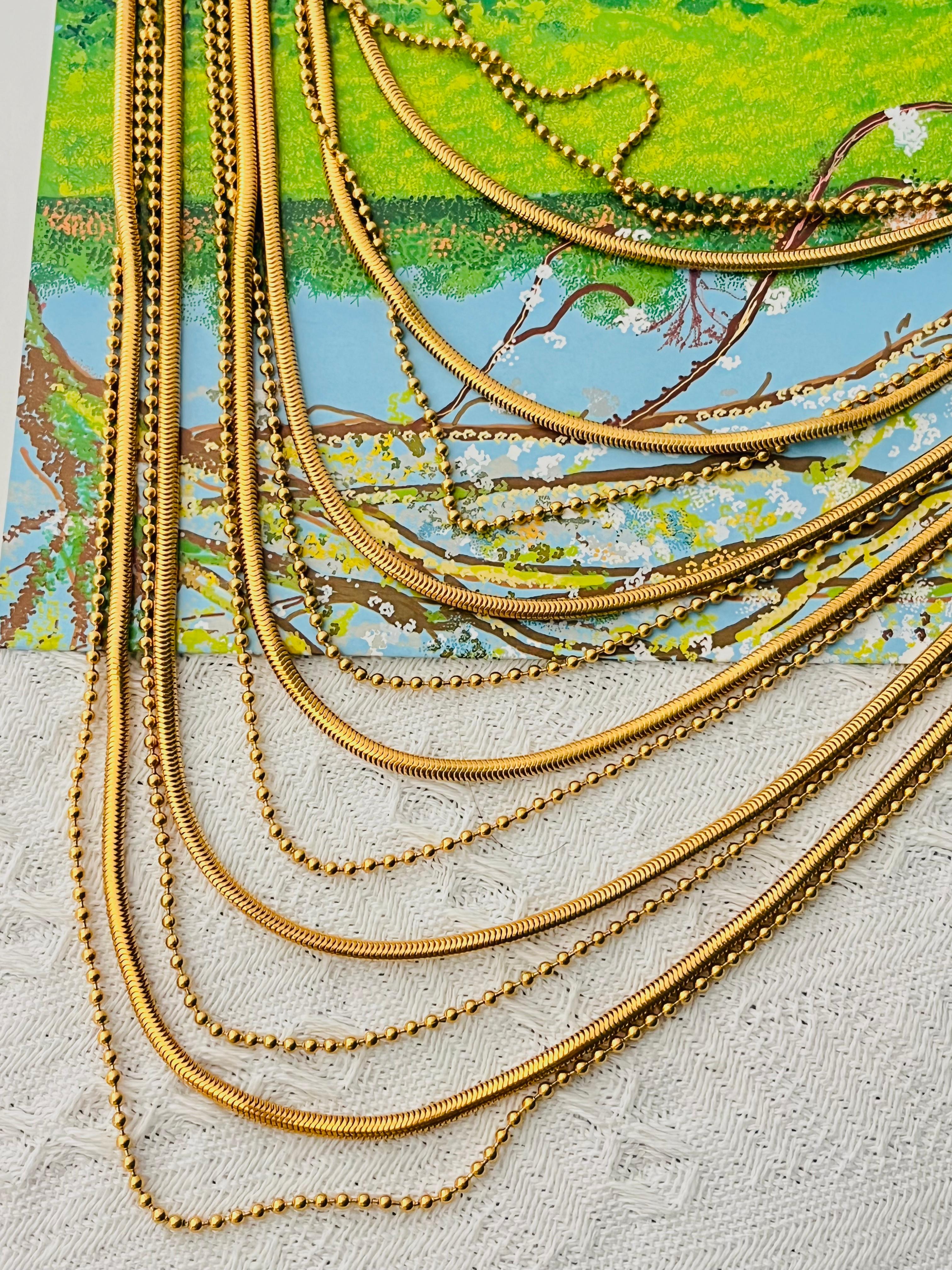 John Galliano for Christian Dior 1990s Masai Collana lunga a più fili di serpente Dot Dot In condizioni ottime in vendita a Wokingham, England