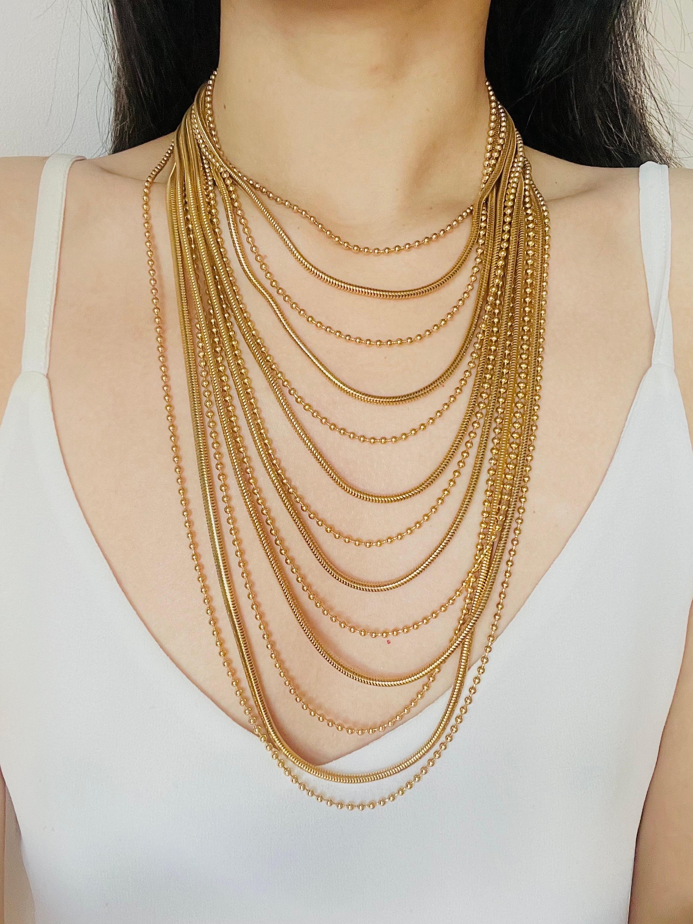 da uomo o donna John Galliano for Christian Dior 1990s Masai Collana lunga a più fili di serpente Dot Dot in vendita