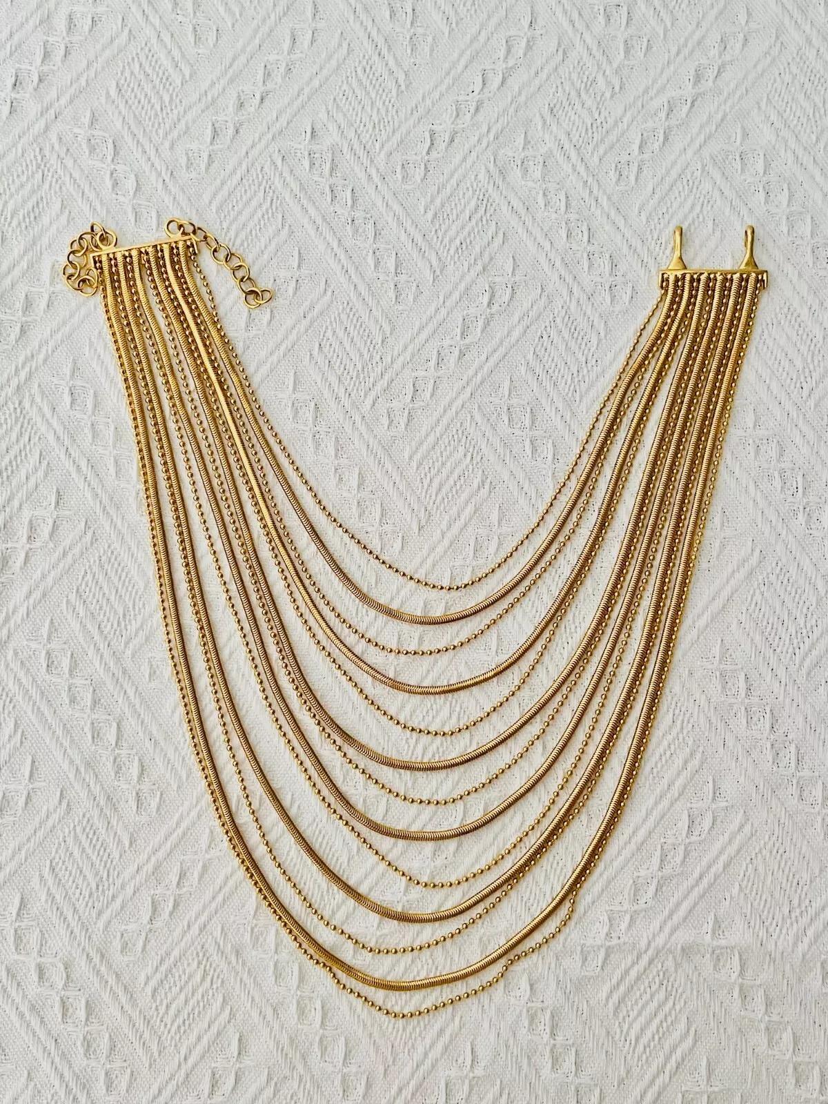 John Galliano for Christian Dior 1990s Masai Collana lunga a più fili di serpente Dot Dot in vendita 4