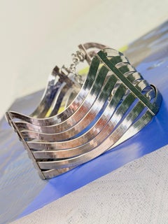CHRISTIAN DIOR John Galliano 1990s Silver Maasai Strands Mesh Choker Necklace