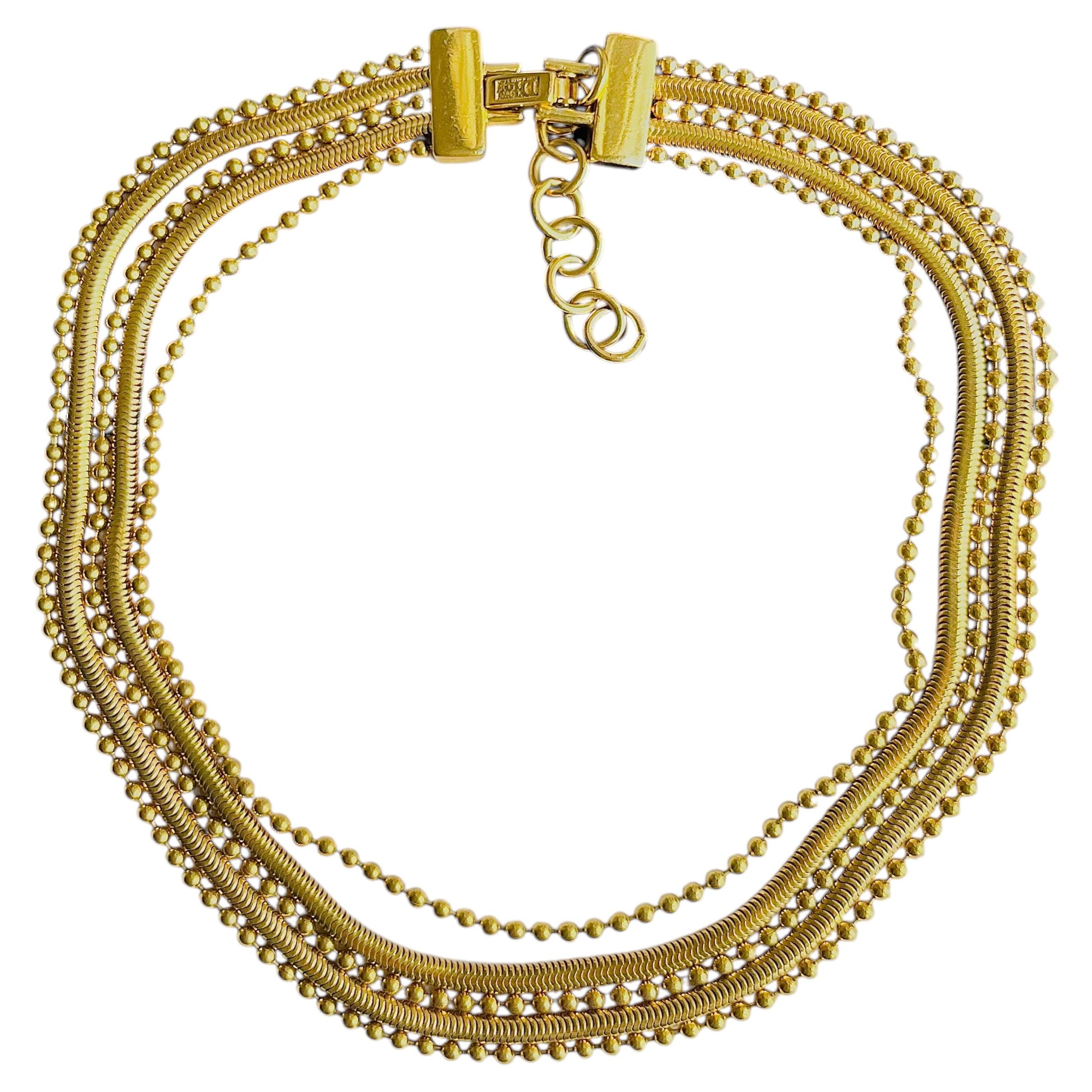 CHRISTIAN DIOR John Galliano 1997 Masai-Halskette aus goldenen Perlen, fünfsträngig, spiralförmig