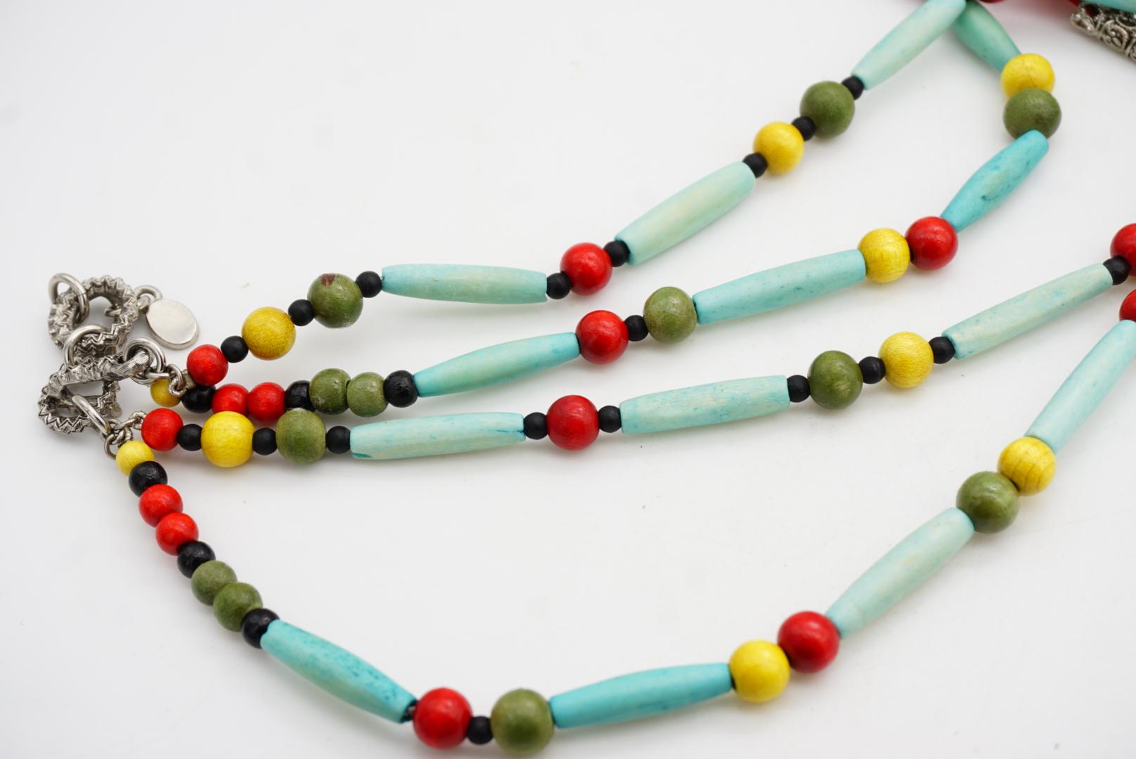 CHRISTIAN DIOR John Galliano for Christian Dior 1998 Collana con Piume Turchesi Red Greene & Greene 2 in vendita 14