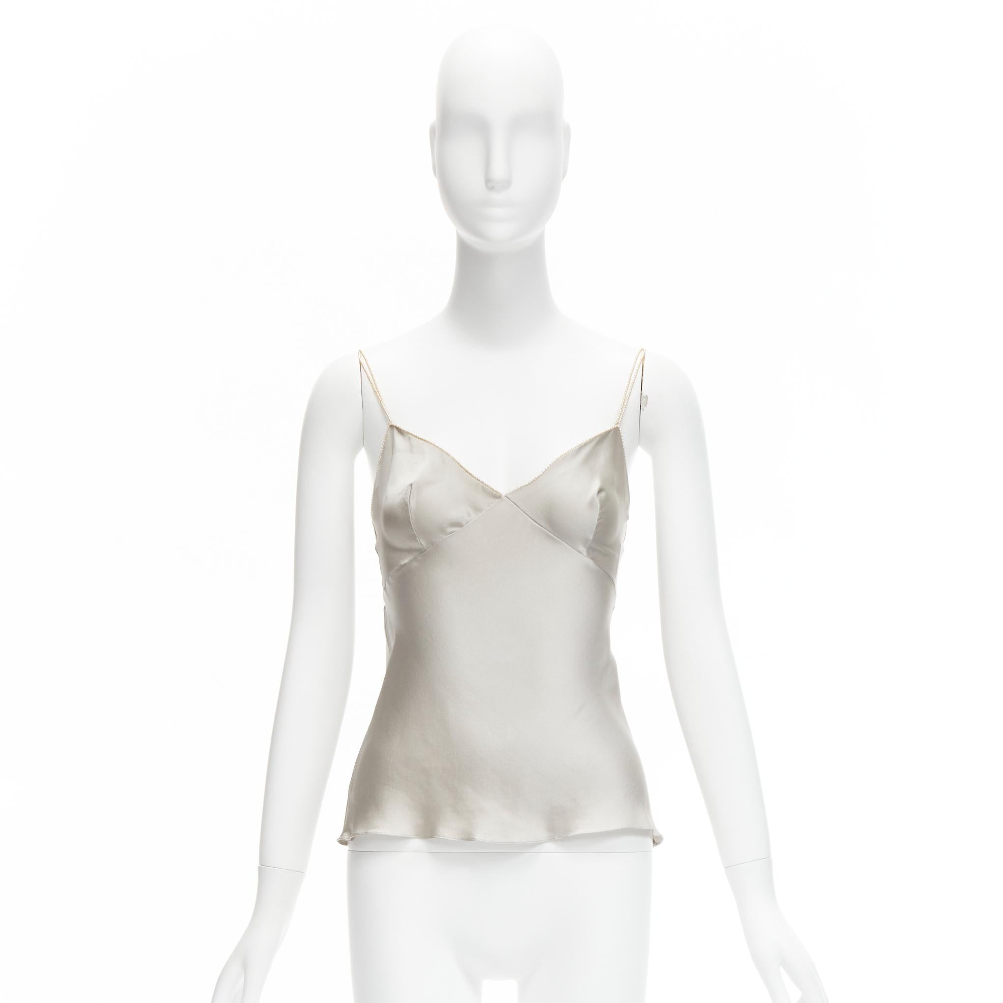CHRISTIAN DIOR John Galliano 1998 Vintage Pearls slip tank camisole FR36 S For Sale 7