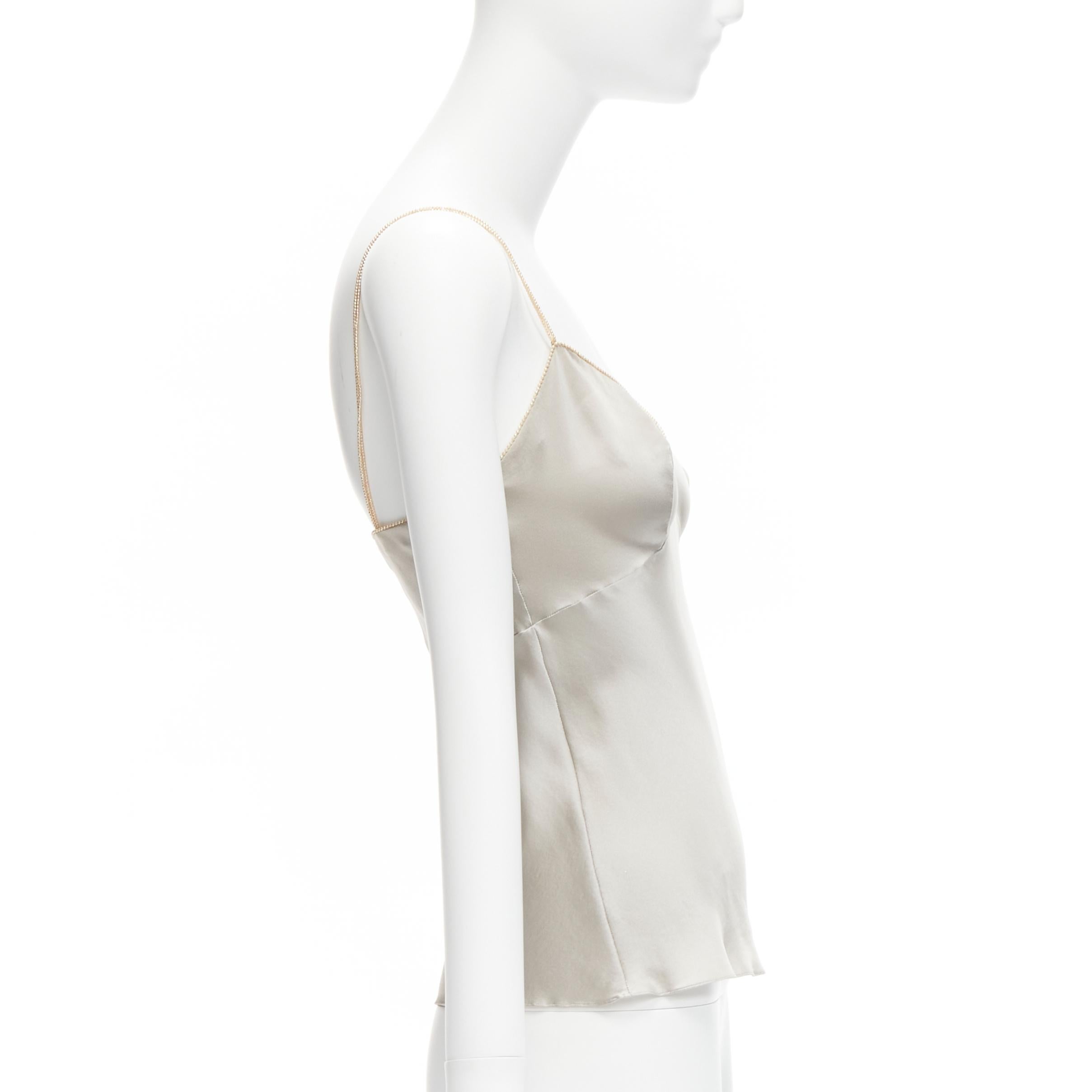 Women's CHRISTIAN DIOR John Galliano 1998 Vintage Pearls slip tank camisole FR36 S For Sale