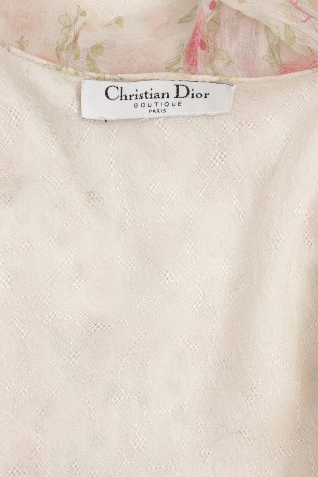 Christian Dior John Galliano 1999 Vestido con volantes de corte sesgado y estampado floral en venta 5