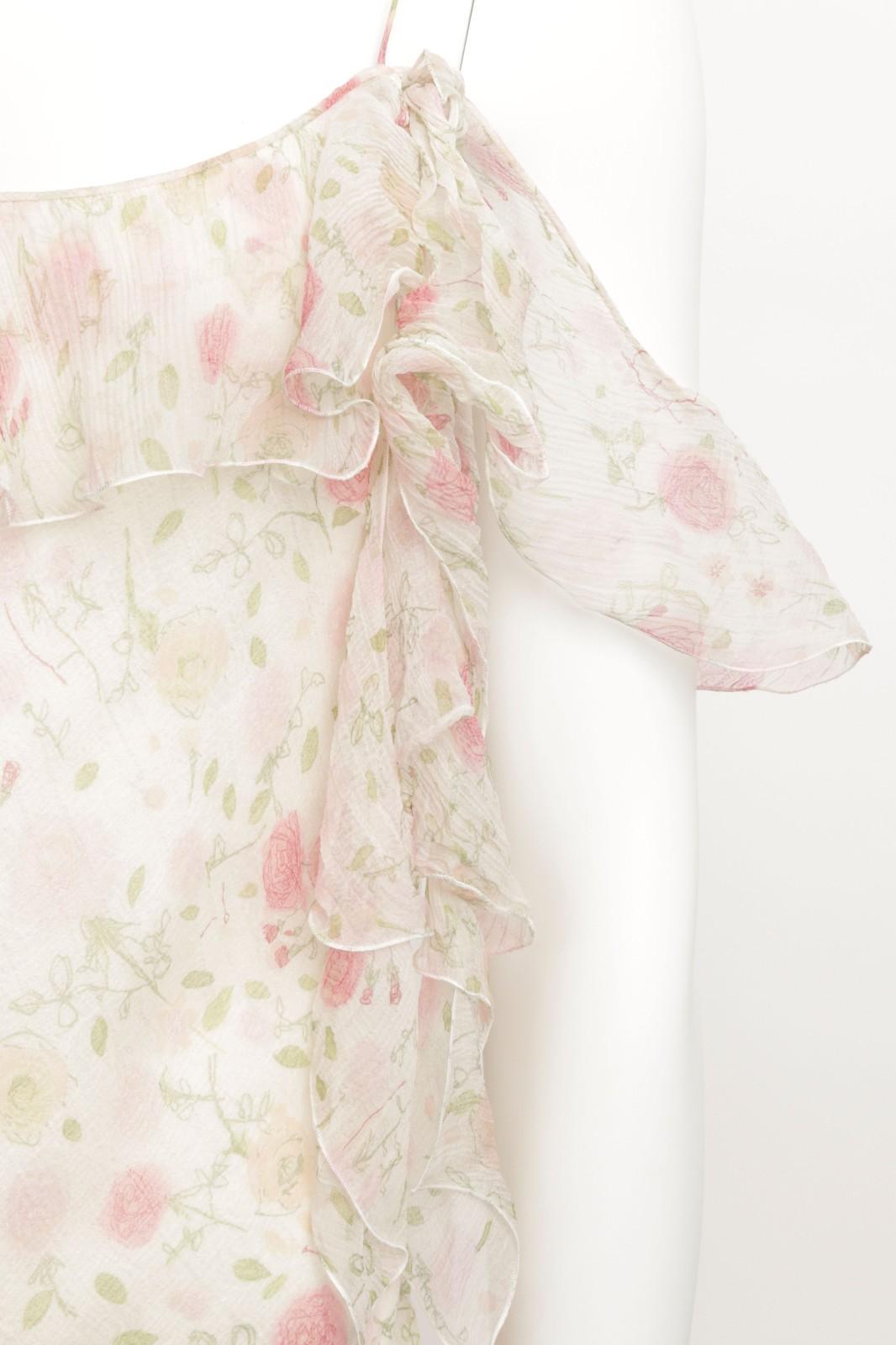 Christian Dior John Galliano 1999 Vestido con volantes de corte sesgado y estampado floral en venta 2