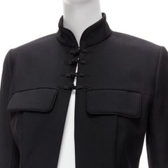CHRISTIAN DIOR John Galliano 1999 Runway black Mao Mandarin collar jacket FR38 M