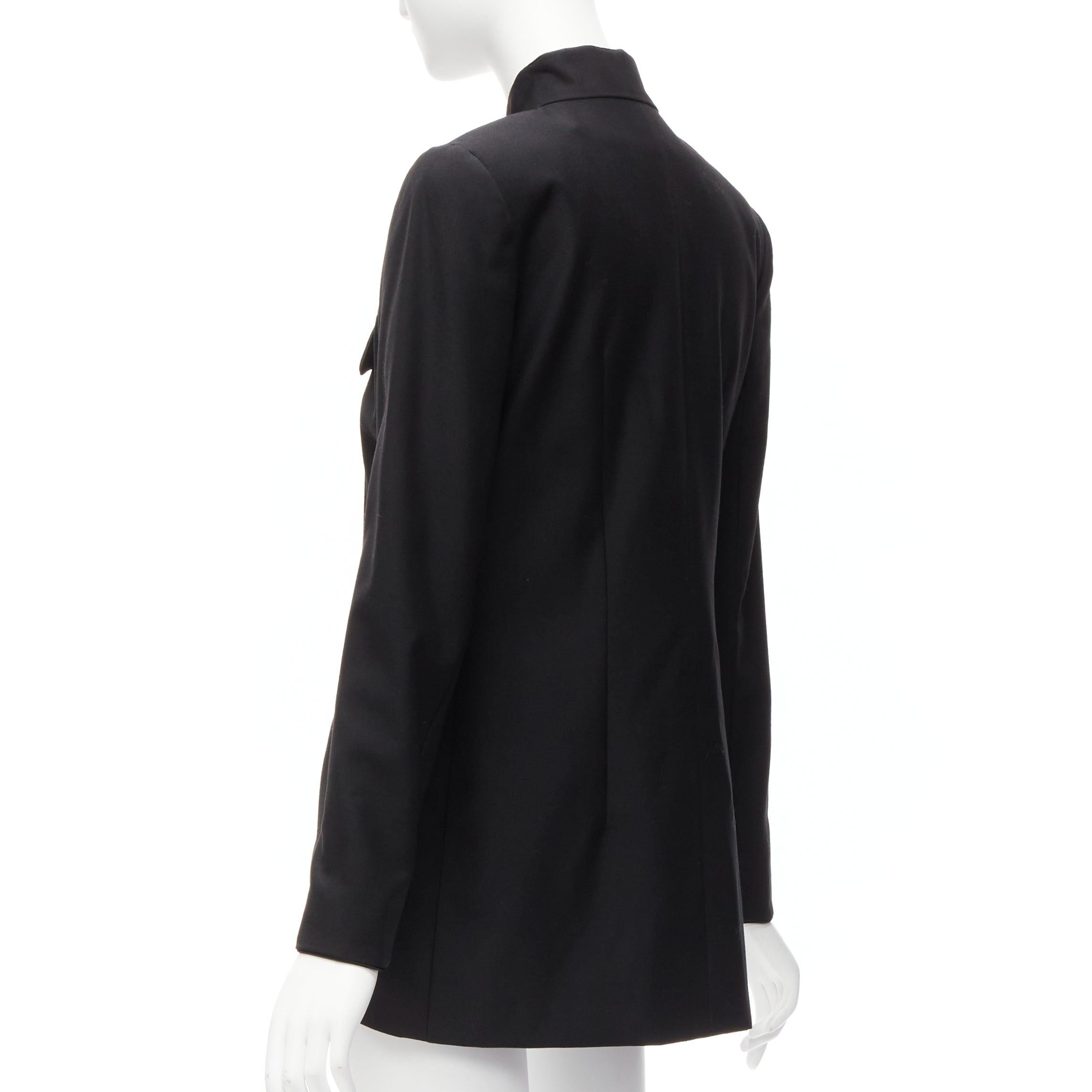 CHRISTIAN DIOR John Galliano 1999 Runway black Mao Mandarin collar jacket FR38 M For Sale 3