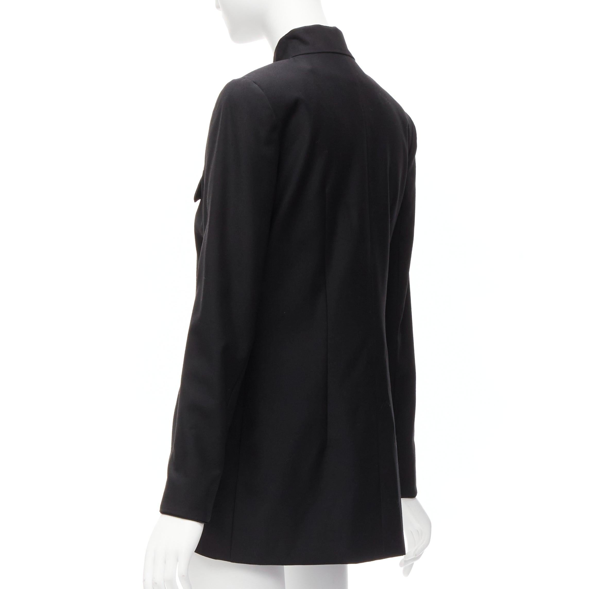 CHRISTIAN DIOR John Galliano 1999 Runway black Mao Mandarin collar jacket FR38 M For Sale 2